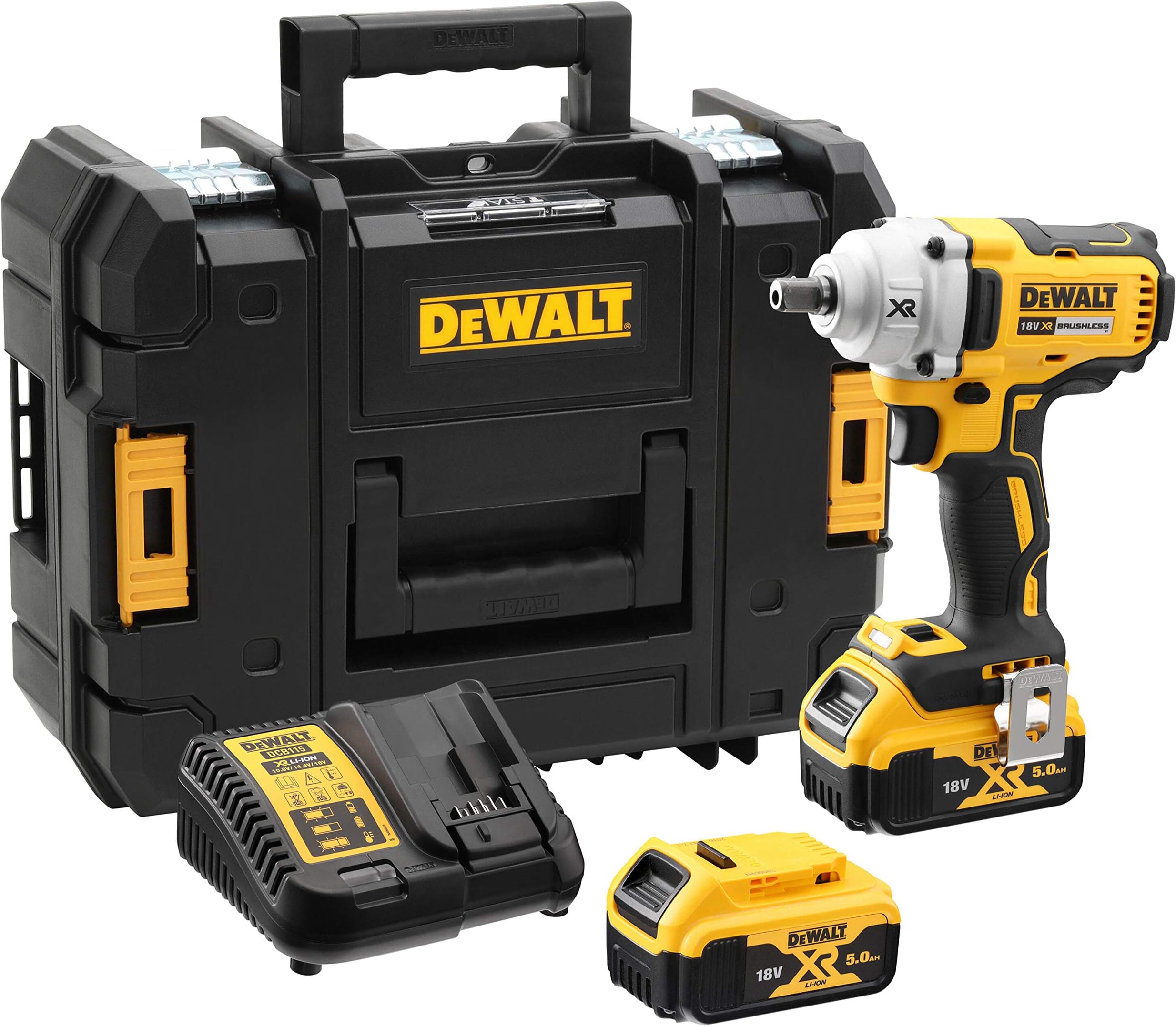 DEWALT Accuratel DCF500L2G-QW 12V 3Ah, ratelsleutel 3/8 en 1/4 met 75 Nm max. vast koppel
