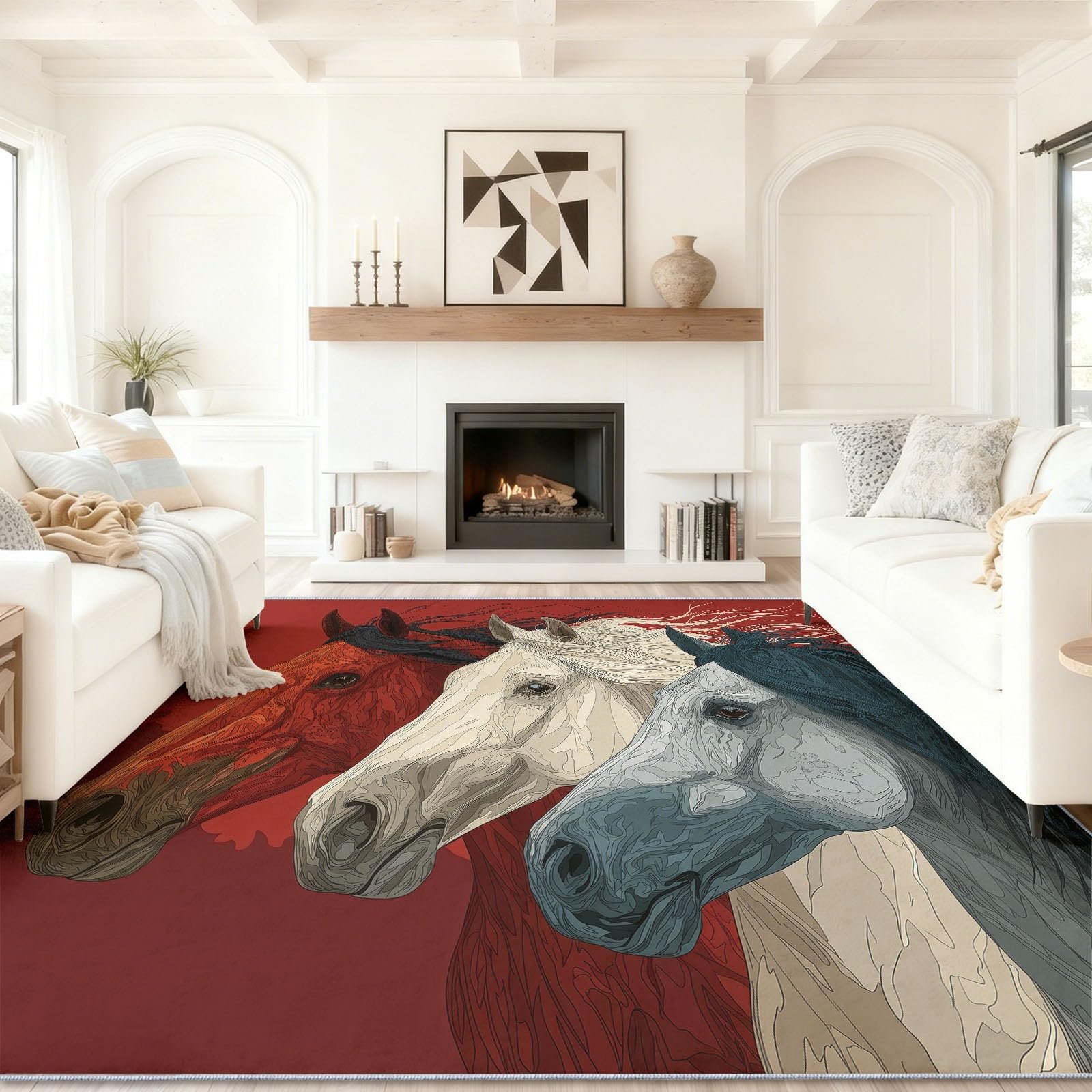 Tapis lavable en machine rouge 60x90 antidérapant