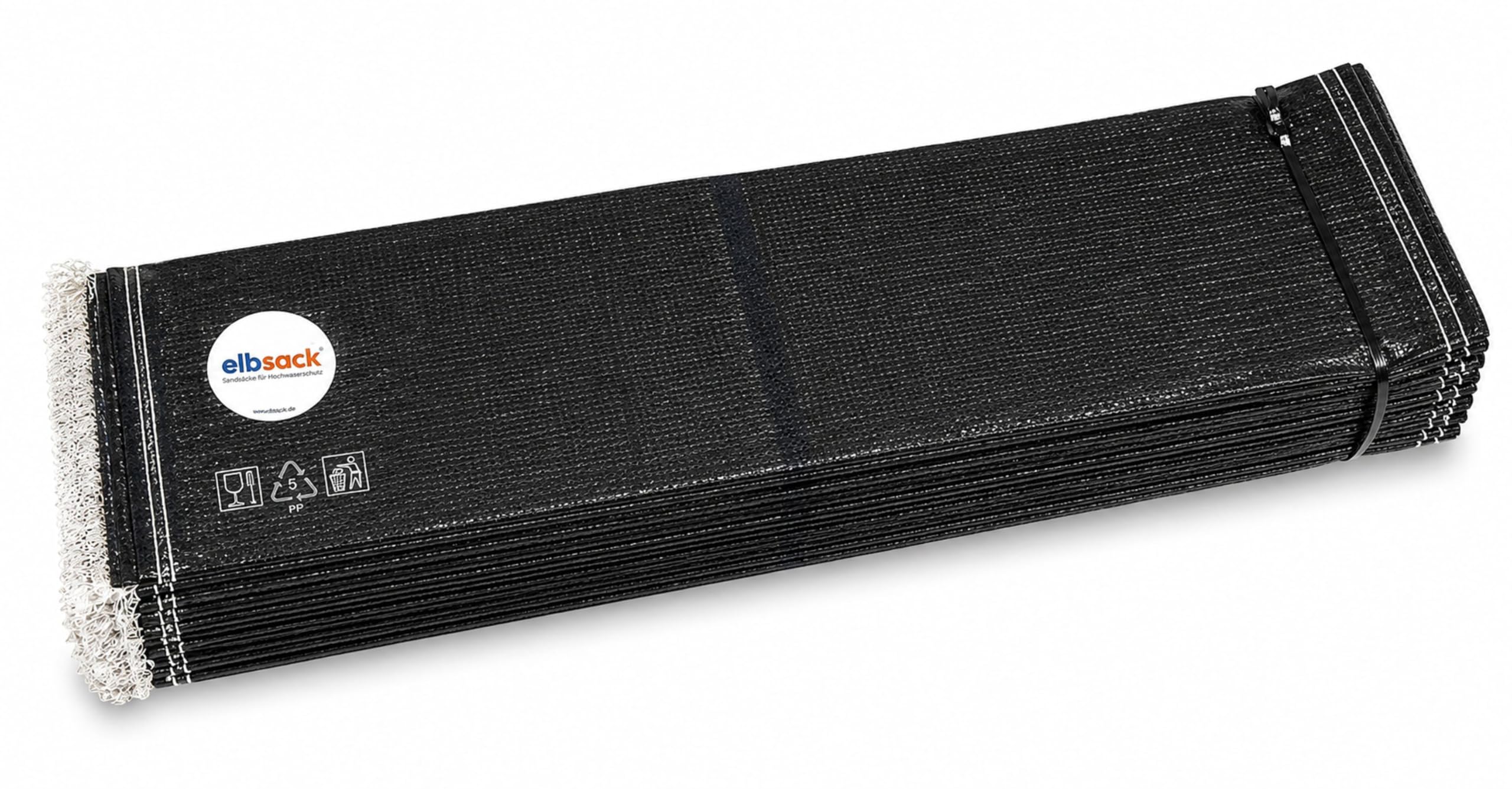 20 Stück ELBSACK Premium-Sandsackschläuche 25x100 cm, schwarz, PP, leer, UV-stabil