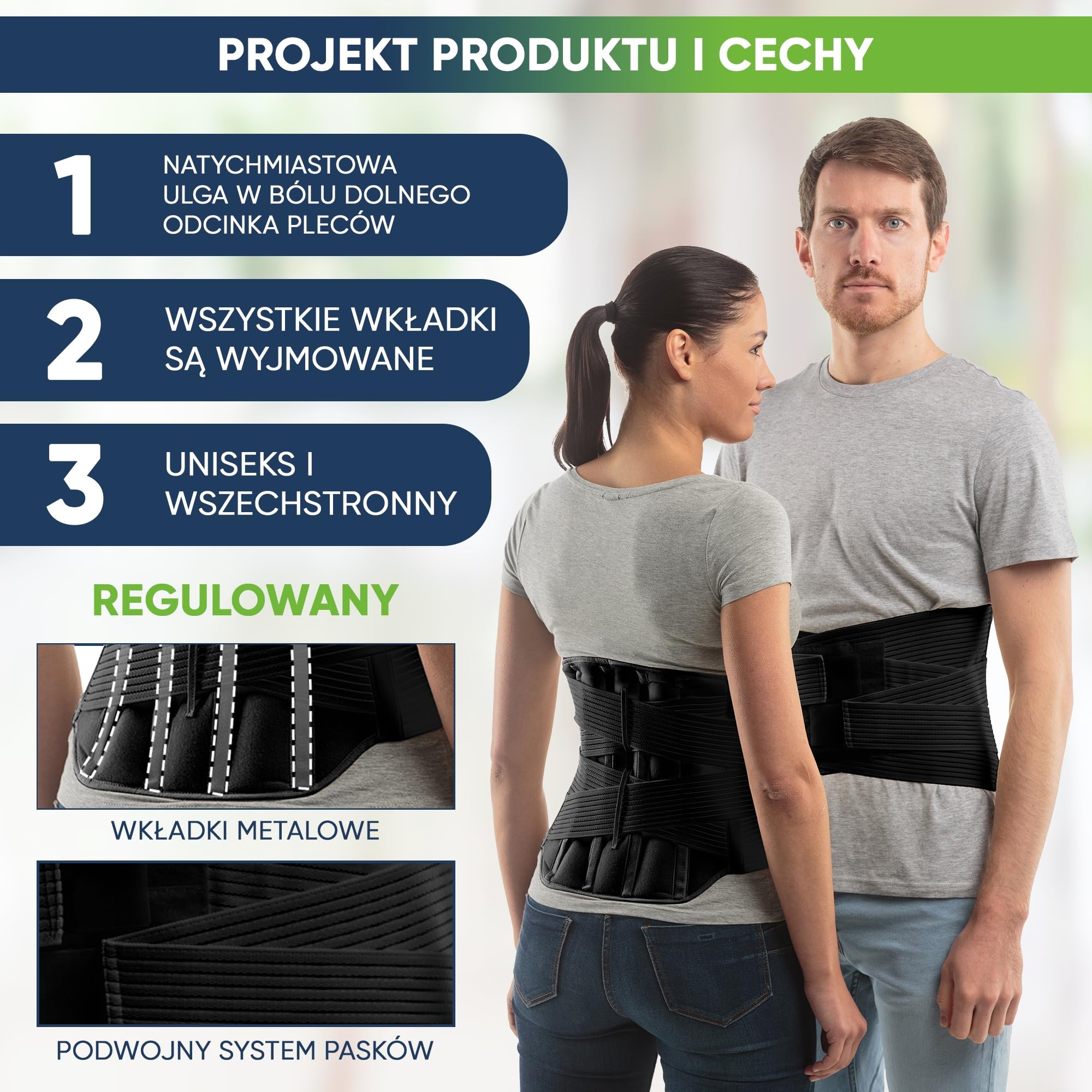 Pas lędźwiowy podtrzymujący plecy aHeal Ortopedyczny Rozmiar 4