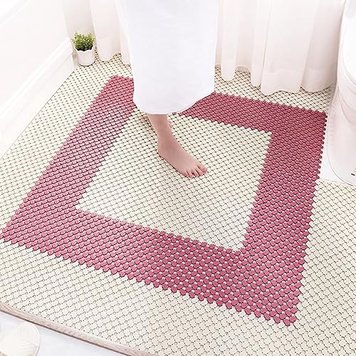 Miniatura 8 de Azulejos de PVC entrelazados antideslizantes y sin acumulación de agua, tapete de baño con orificio de drenaje, tapete decorativo para baño, saunas,