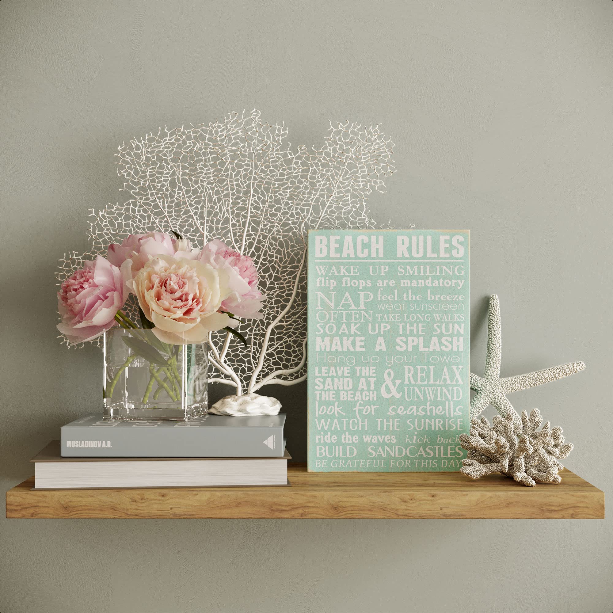 Barnyard Designs Wooden Summer Beach House Box Sign Motivational