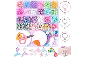 Fishdown Pearl Beads: 822 Pcs Mermaid Shell Rainbow Pearl Charms Beads Creative...