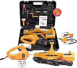 iBELL ECJ310 Hydraulic Jack for car, Electric Jack for car with Tire Inflator and Electric Impact Wrench, Lifting Range 6 to 17.7 inch Compactible for Car SUV MPV Sedan