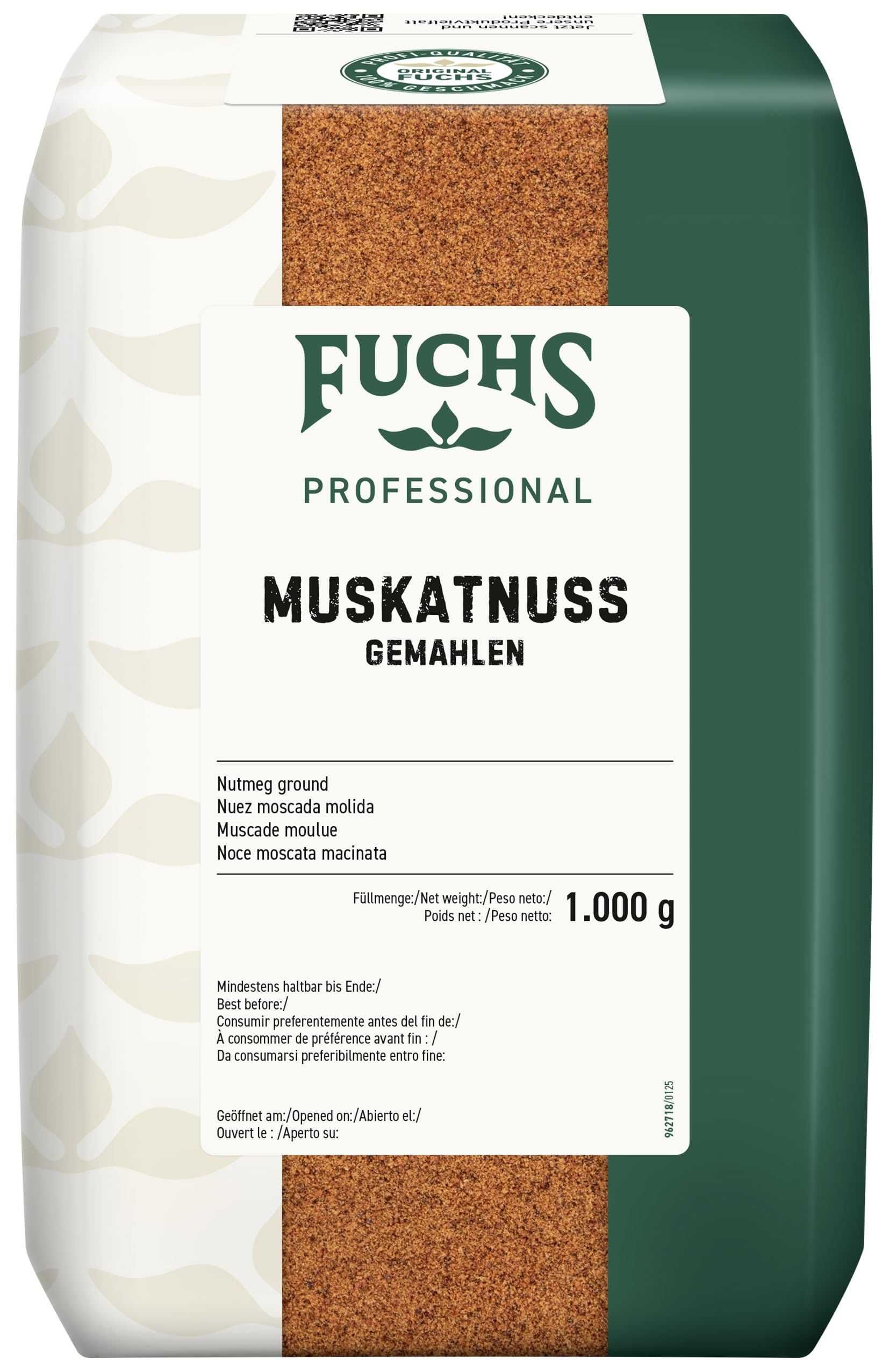 Fuchs Professional - Nuez moscada molida | 1 kg en bolsa grande