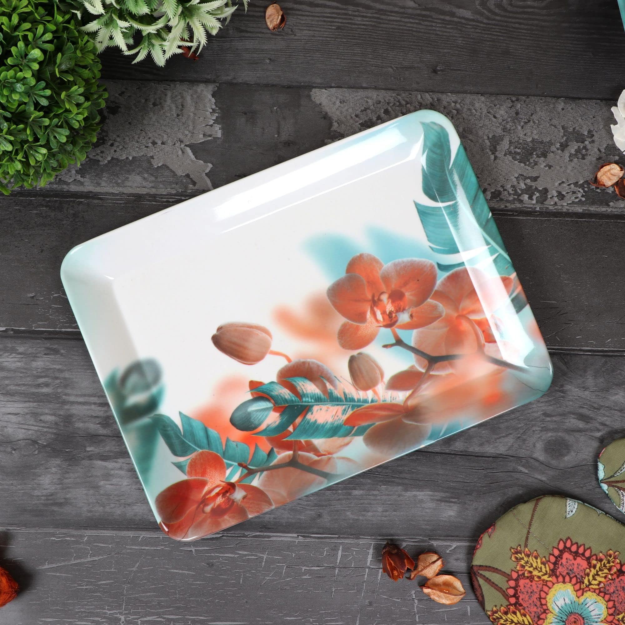 Golden Fish Melamine Abstract Printed Melamine Large Size (39x27.5 cm) Serving Tray Tea Coffee Serving Tray (Pack of 2 Pcs.; Tray-Big-Abstract-2) (B0CMLKDQ81) Amazon Price History, Amazon Price Tracker