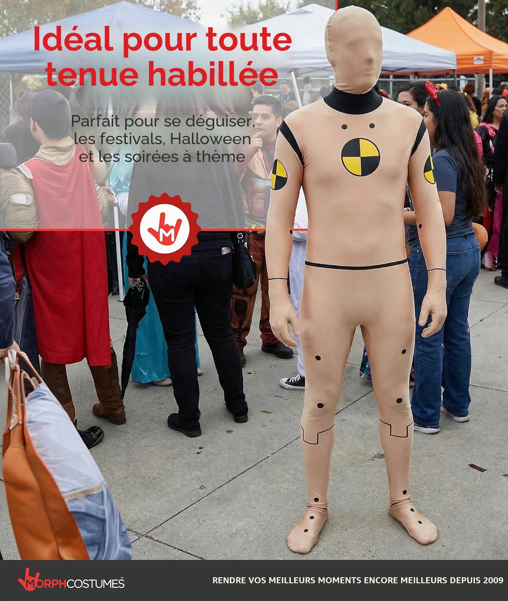 Morphsuits | Combinaison Intégrale Marron avec Cagoule, Look Humoristique, Parfait pour Halloween, Idéal pour le Cosplay