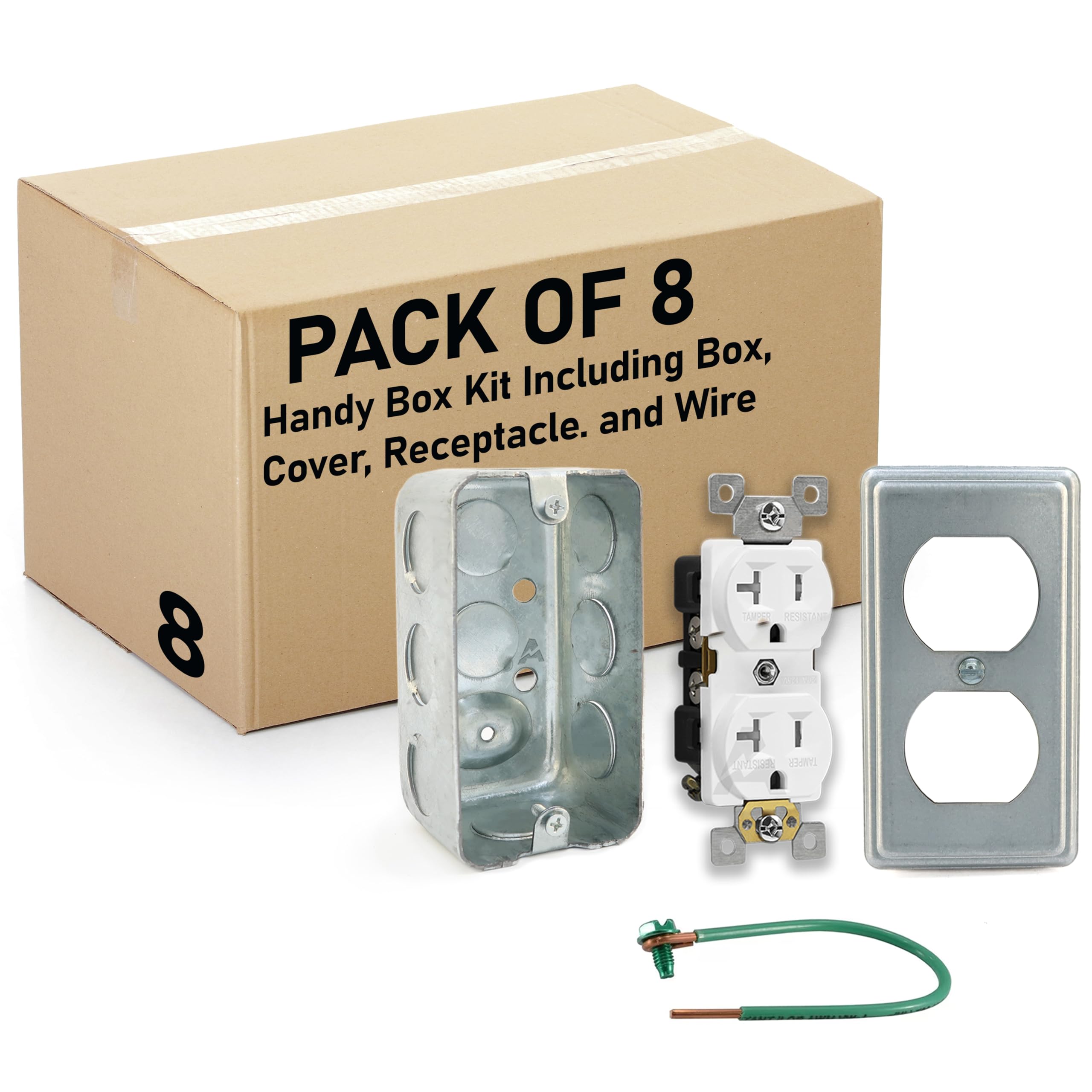 2x4 Metal Outlet Box Kit - 20 Amp Receptacle -12