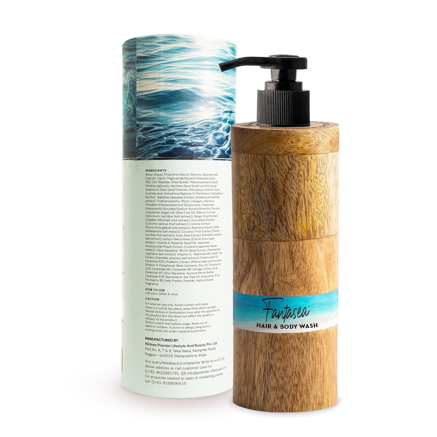 Mintree Certified Organic & Vegan FantaSea Hair & Body Wash - Luxurious All-in-One Cleanser for Glowing Skin & Hair | Paraben-free hair and body wash | hair fall reduction - 200ml