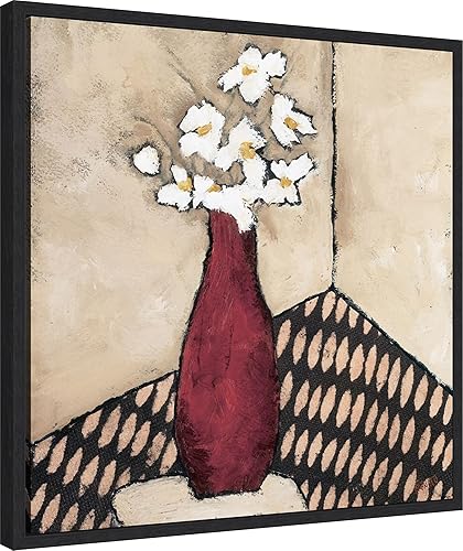 Miniatura 2 de Amanti Art Framed Canvas Wall Art 22x22 Retro Red Vase by Judi Bagnato, Framed Wall Art Canvas, Abstract Artwork, Modern Decor, Medium Poster