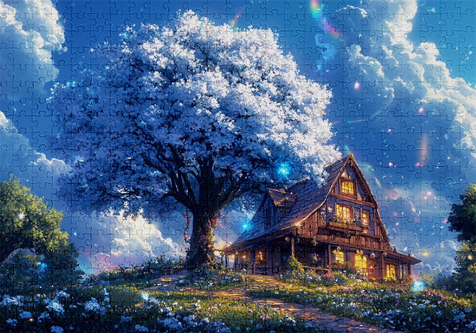 Puzzle 3000 elementów budki dla dorosłych drzewo 122 x 81 cm Unikalne rzemiosło klasyczne 3D drewniane układanka do rodzinnych gier biznesowych, układanka do samodzielnego wykonania nawet do dekoracji