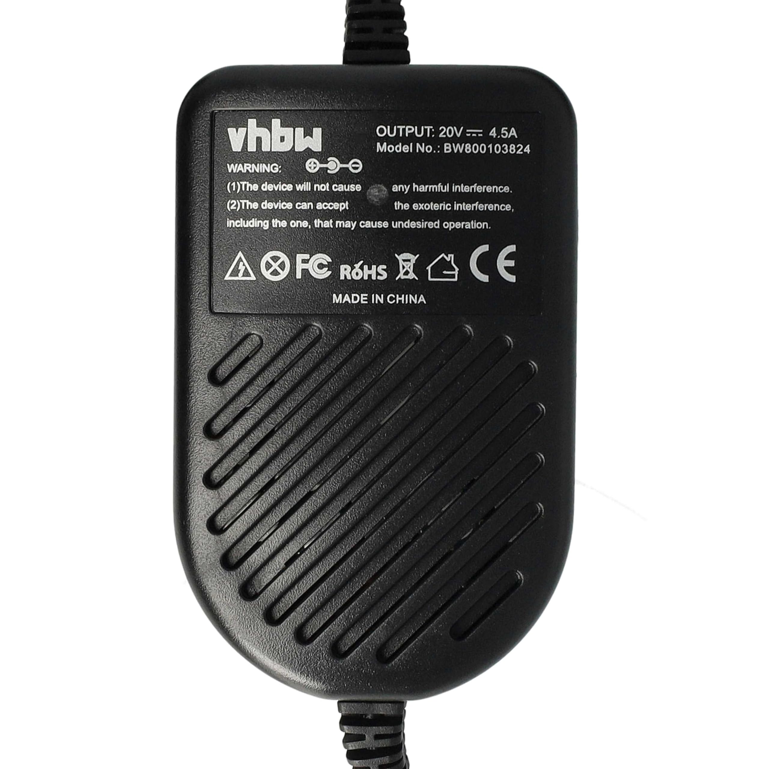 vhbw caricabatteria da auto compatibile con Lenovo ThinkPad SL500, SL410, SL300, SL400, SL510, T400 notebook - Caricatore da 12V nero 4,5 A
