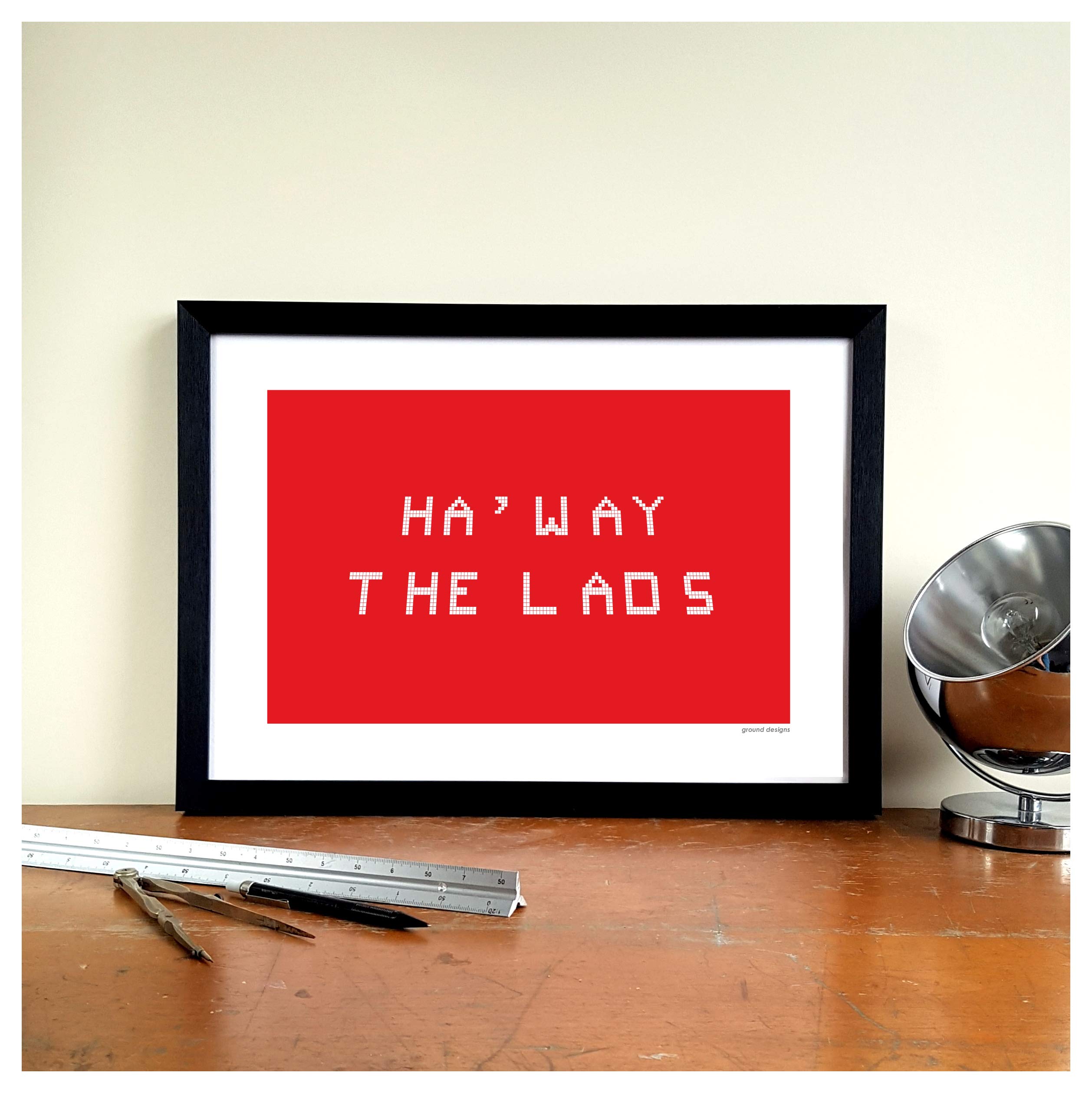 GroundDesigns SUNDERLAND AFC Football Gift HA'WAY THE LADS Stadium of Light Art Print