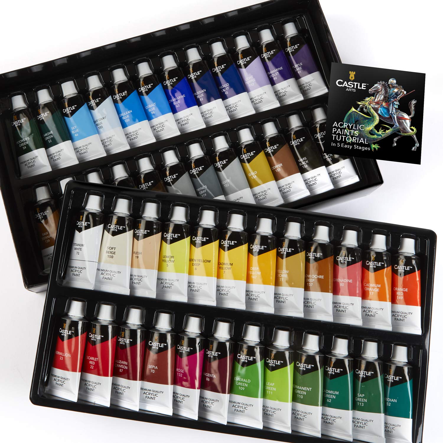 Castle Art Supplies 48 22ml Large Acrylic Paints Sets for Adults