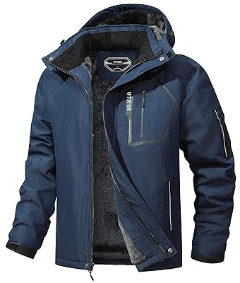 Men's Ski Jacket Winter Warm Snow Coat Waterproof Windbreaker Hooded Work Outerwear Snowboarding Jackets