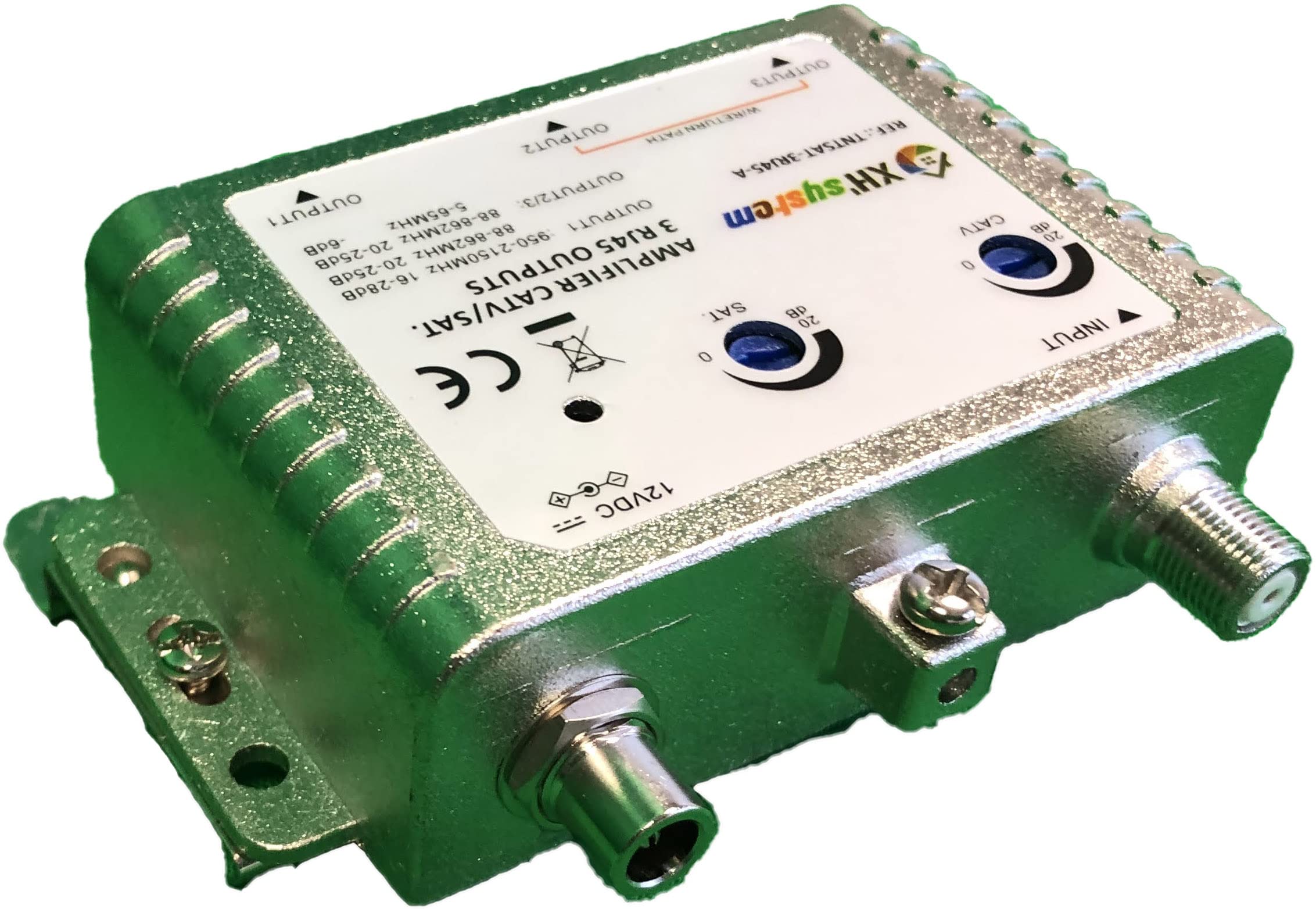 Répartiteur TV 3 Sorties RJ45 TNT/Sat avec amplificateur