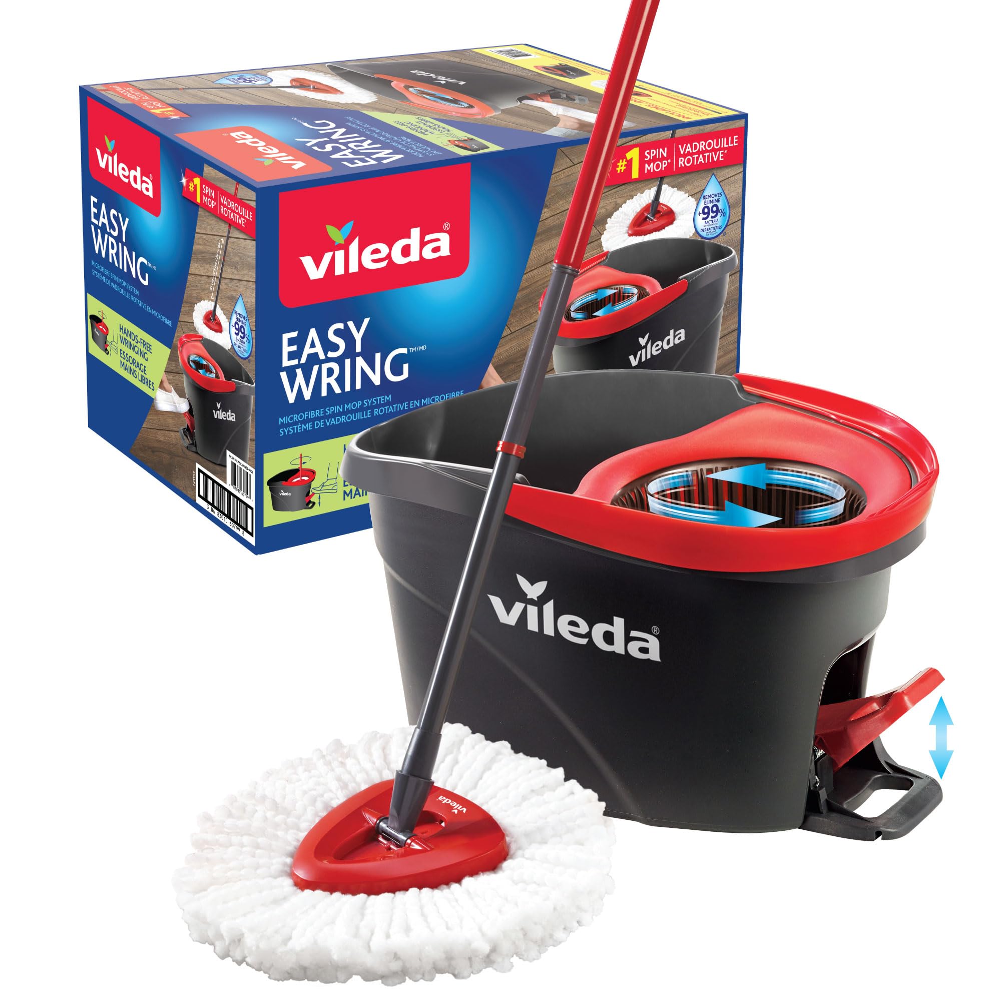 ViledaEasyWring Microfibre Spin Mop & Bucket Floor Cleaning System