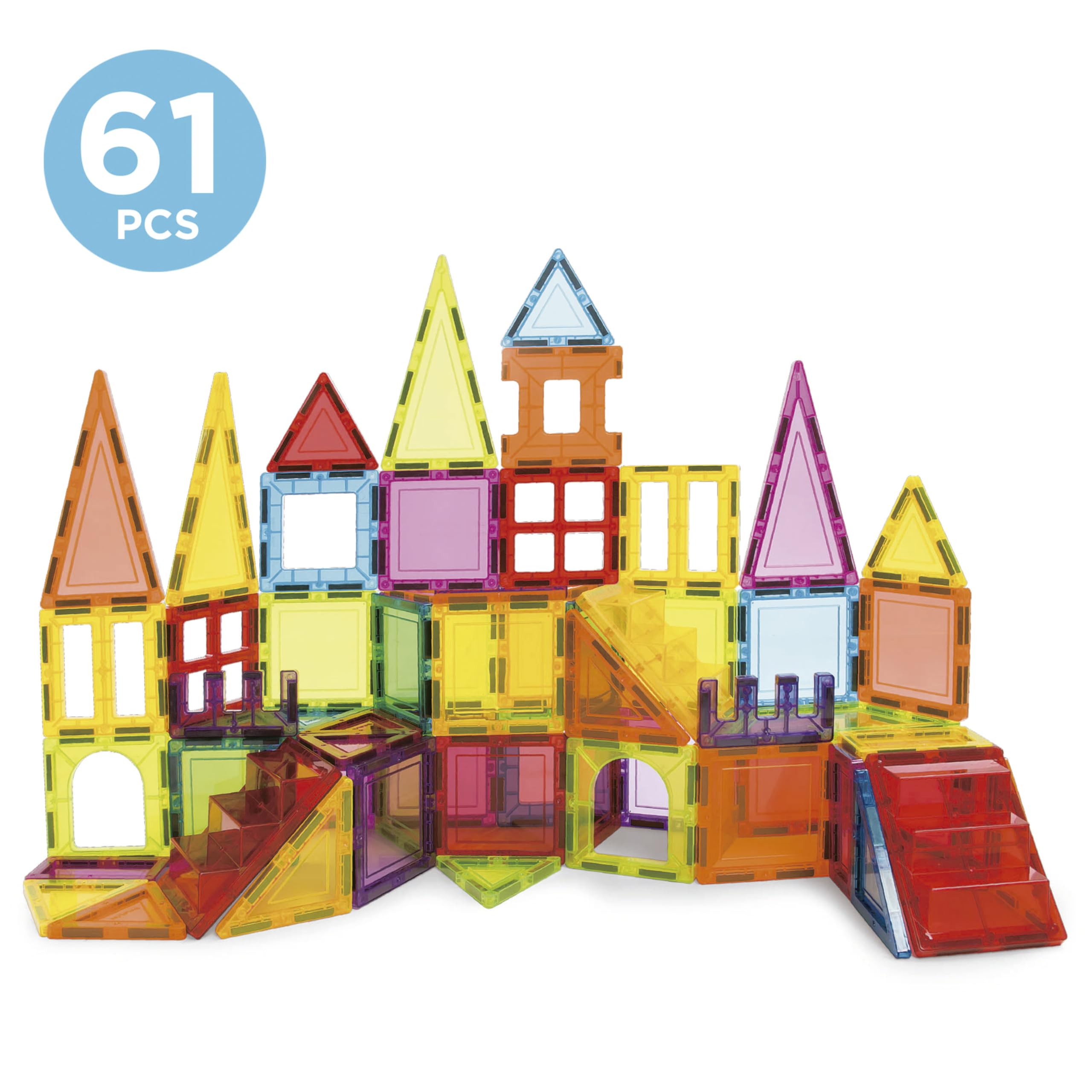 Educa - Magnetics | Juego Educativo de construcción 3D magnético con 61 Piezas para niños, construye Figuras geométricas desarrollando la Creatividad e imaginación. A Partir de 3 años (20024)
