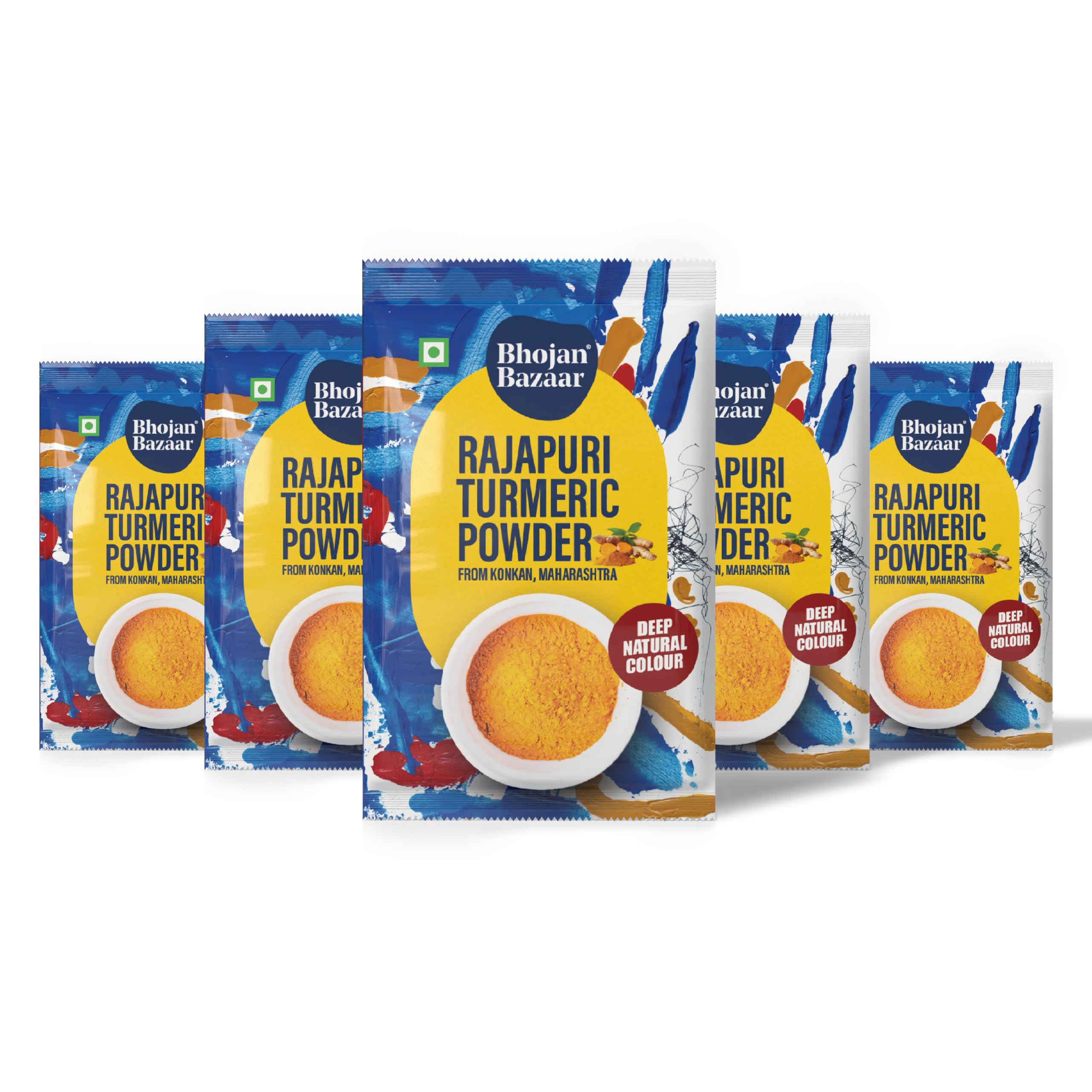 Bhojan Bazaar Rajapuri Turmeric Powder 500g,Premium Konkan Haldi, Natural Golden Turmeric Powder with No Added Flavours, Rich in Curcumin, Perfect for Curries, Dishes & Milk