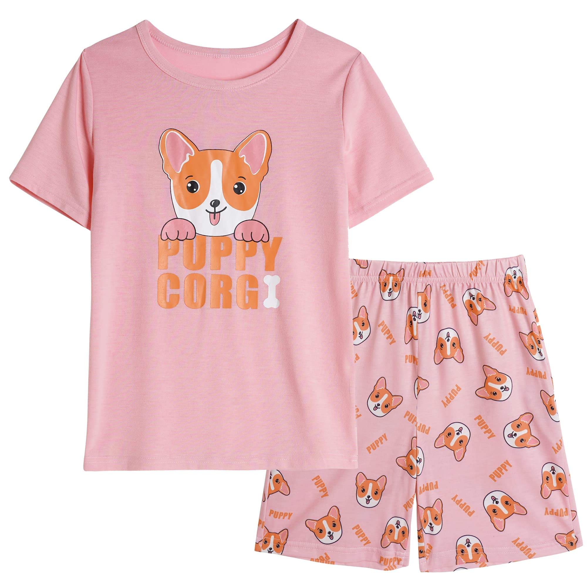 Vopmocld Big Girls' Lovely Sleepy Panda Sleepwears Cute Cartoon 2PCS Pajama Sets