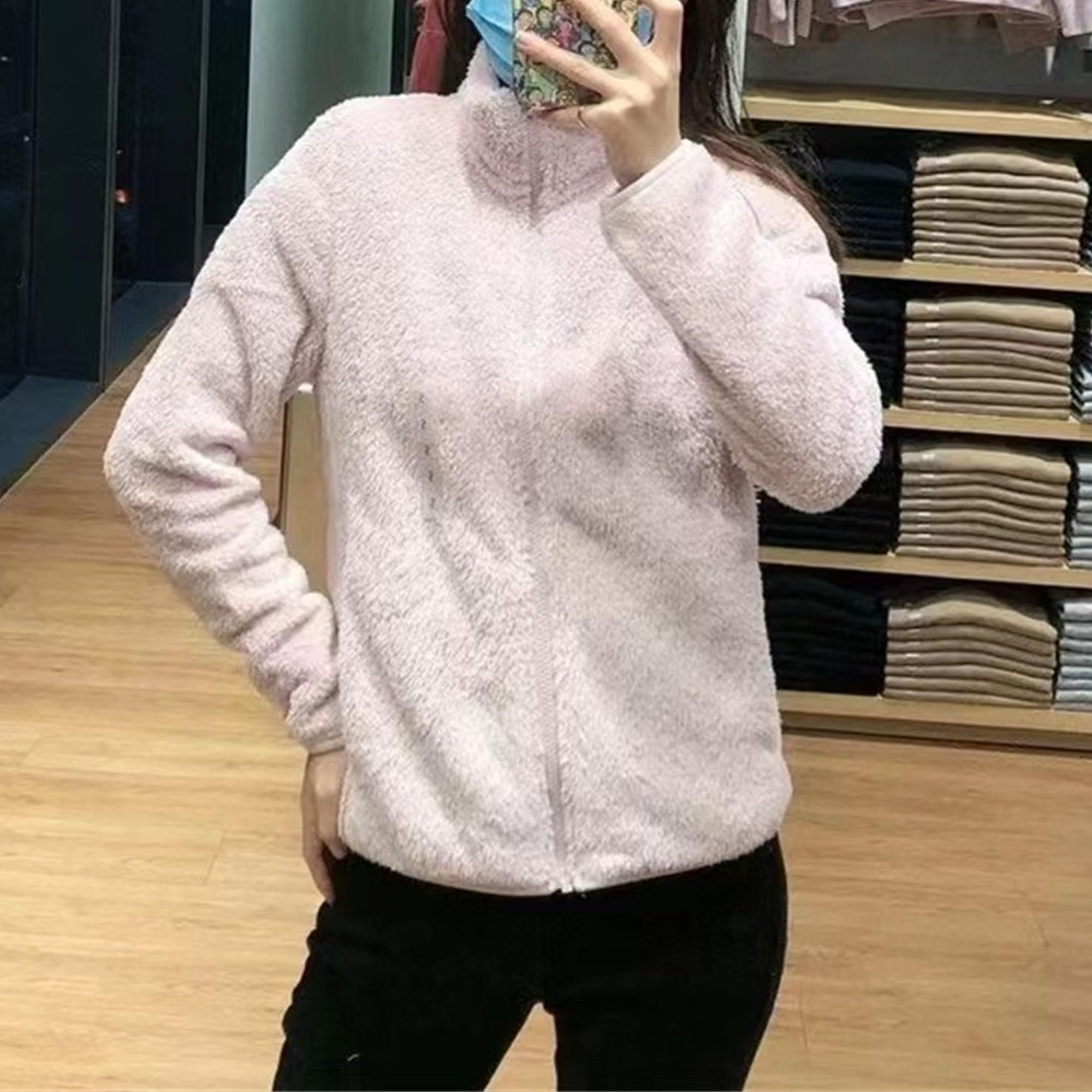 Cappotto da donna in pelliccia sintetica con collo a lupetto in shearling soffice capispalla a maniche lunghe con zip up giacche Sherpa pelose