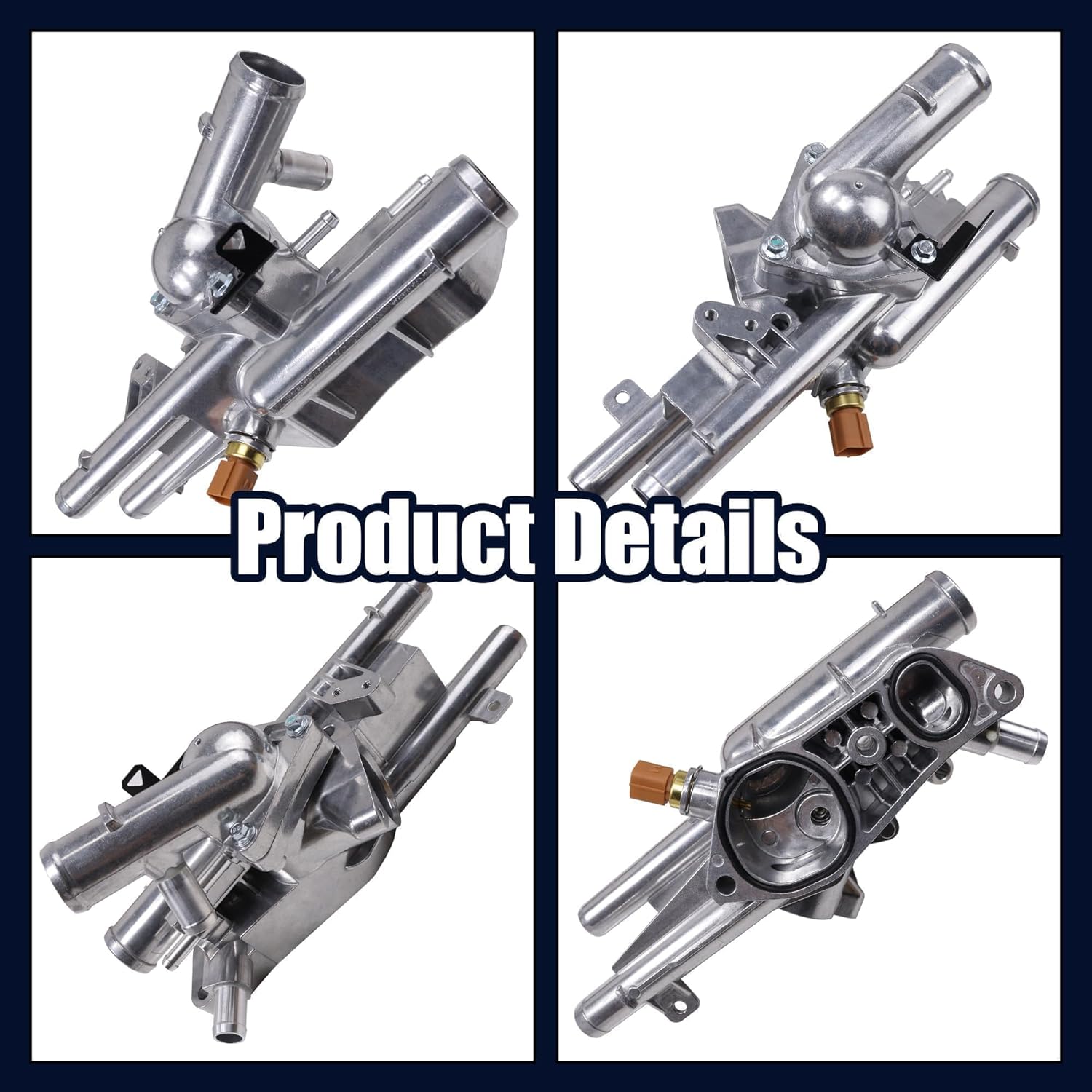 256002G500 256202G500 Upgraded Aluminium Engine Coolant Thermostat Housing for Kia Optima/Sorento 2011-2015 for Sportage 2011-2016 for Hyundai Santa Fe Sport/Sonata/Tucson