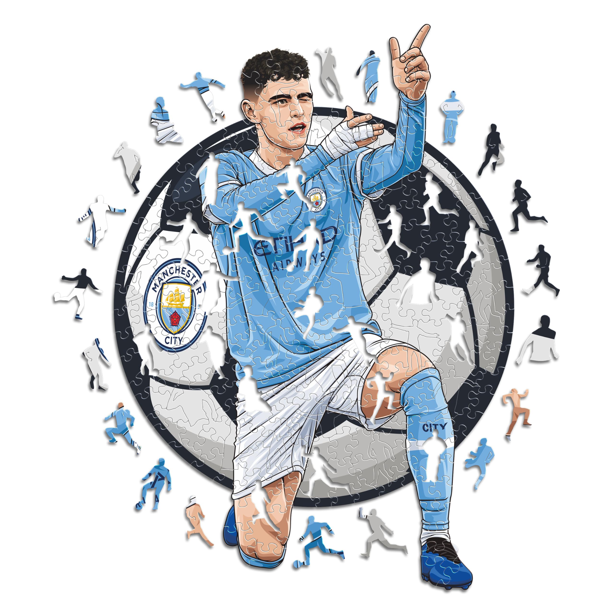 Iconic Puzzles - Phil Foden 2026, Manchester City, Officially Licensed Wooden Puzzle, 100% Sustainable, Gift for Adults & Kids, Size L, 500 Pcs โ image 1