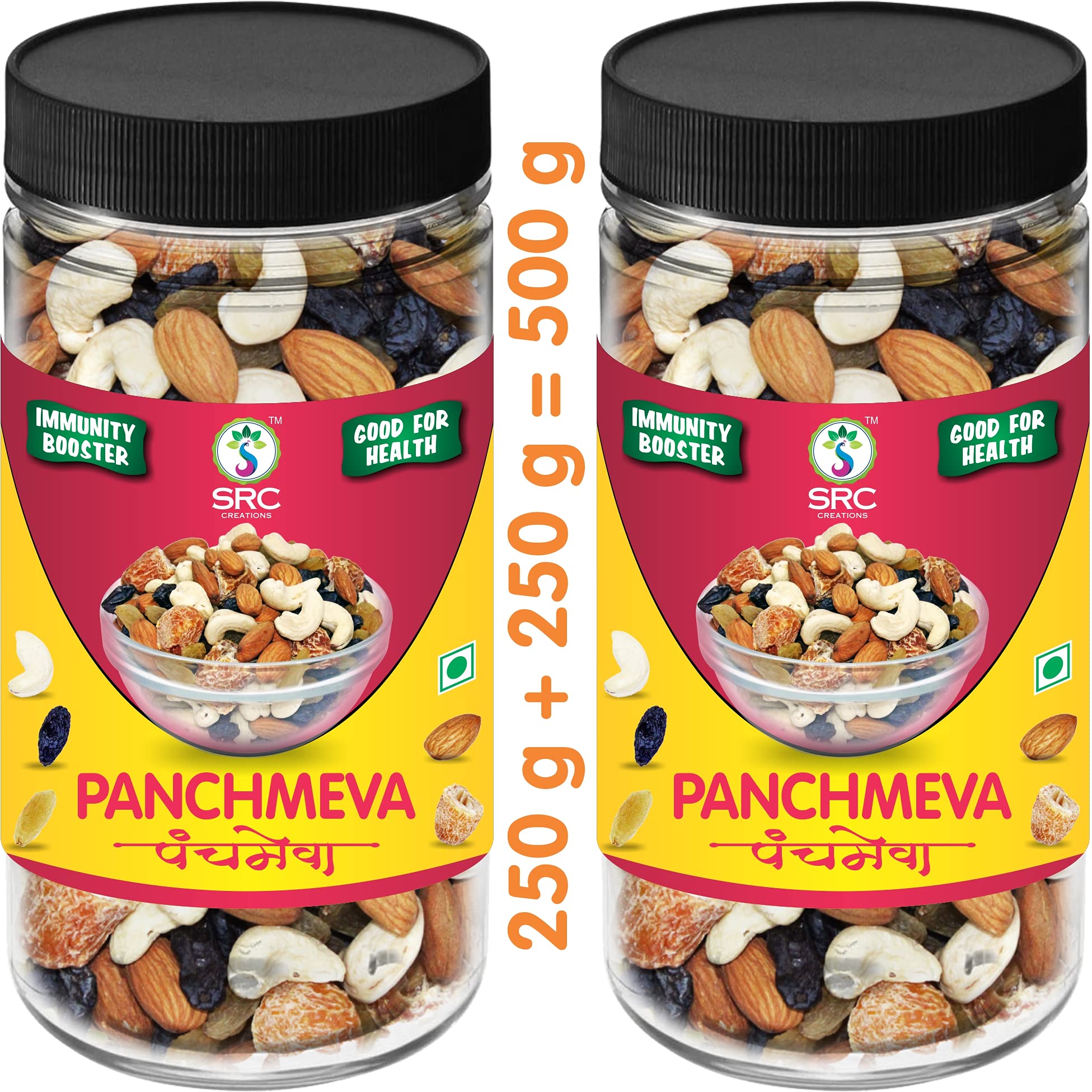 SRC CREATIONS Panchmeva | Healthy Trail Mix with Dry Fruits Mixture | Ready to Serve | Recommended for Prasad Reusable Jar| (500gm) (B09PNQKXFS) Amazon Price History, Amazon Price Tracker