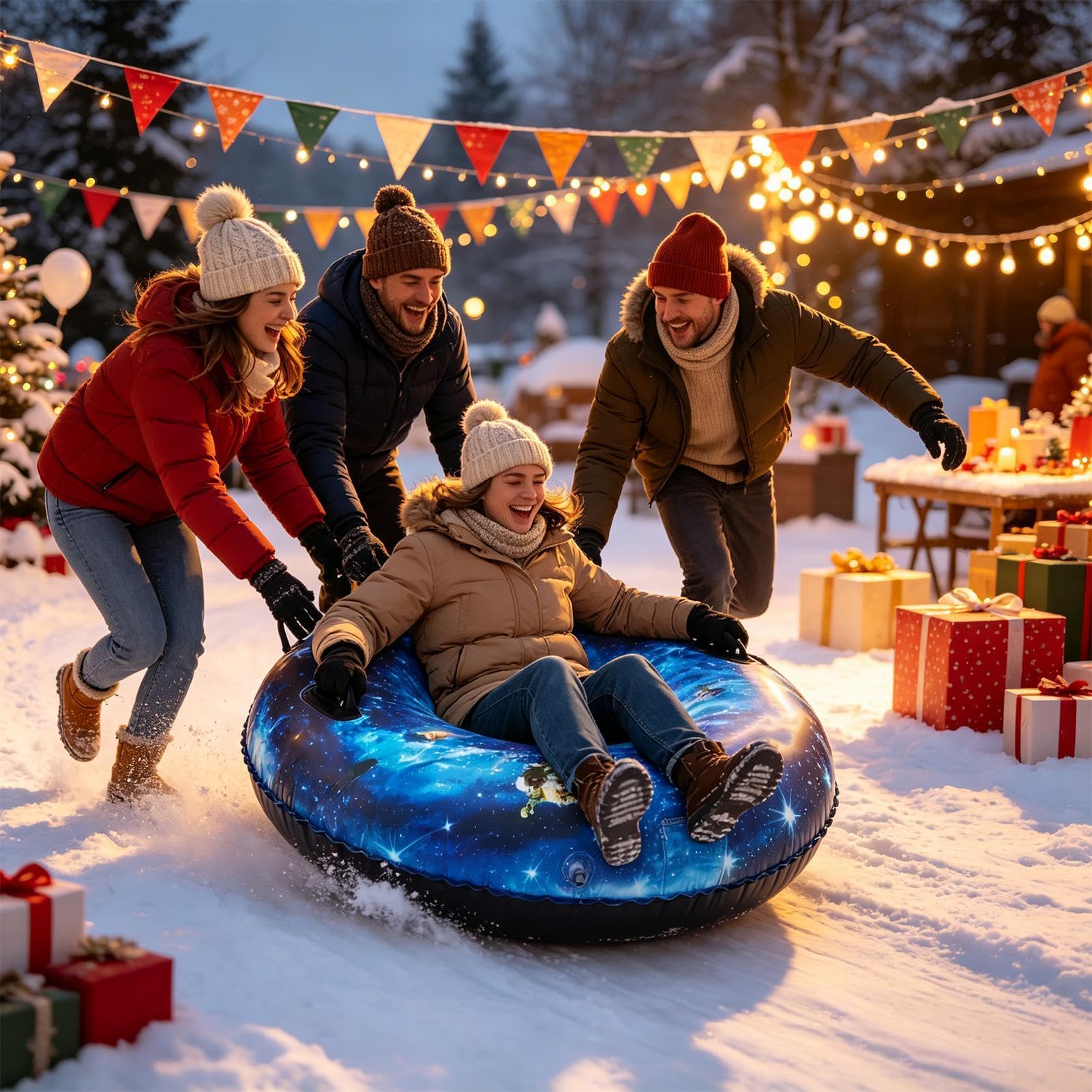 Aufblasbarer Schnee-Rodel 120 cm Robustes Aufblasbares Spielzeug mit