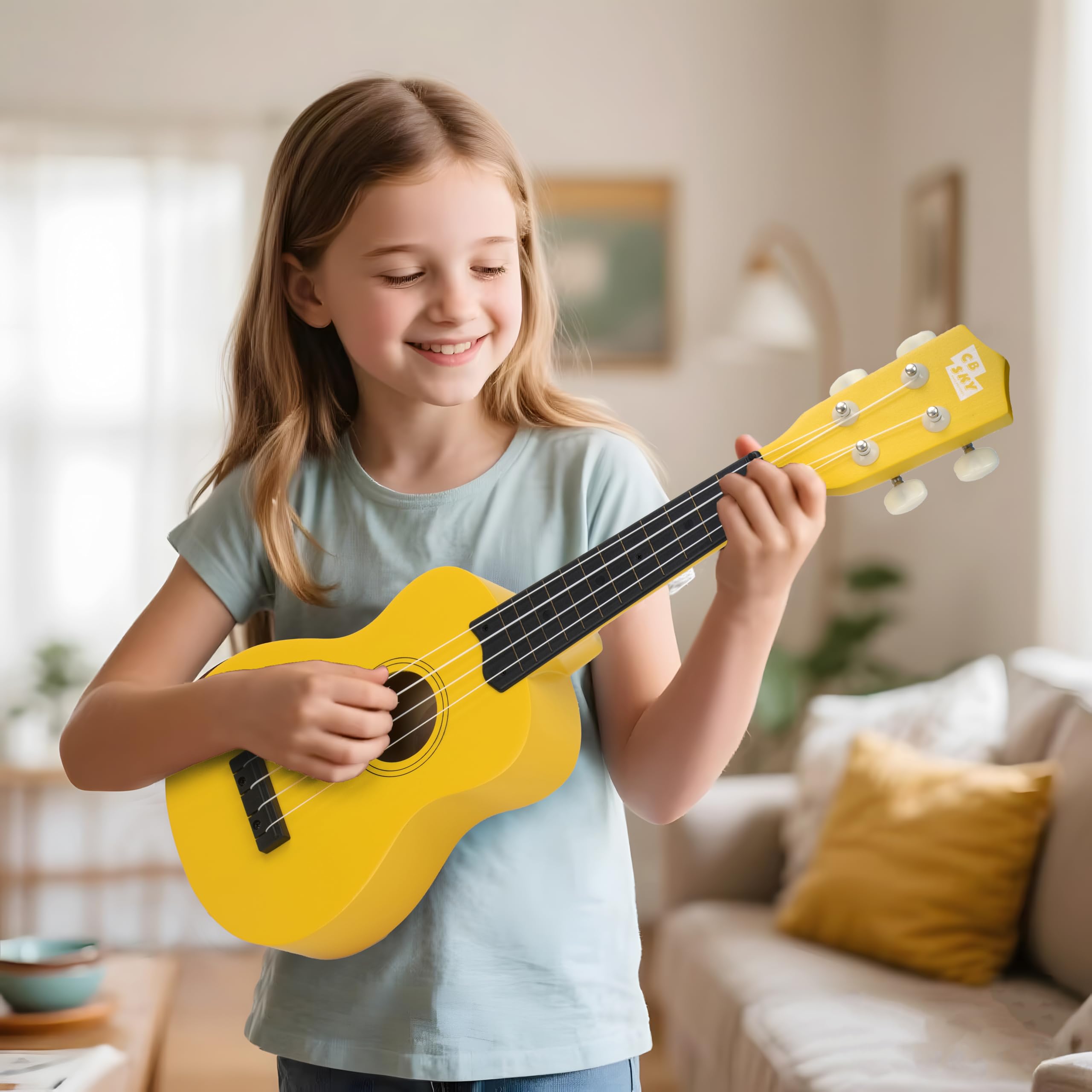 Ukulélé soprano pour enfants/débutants Jaune 53 cm