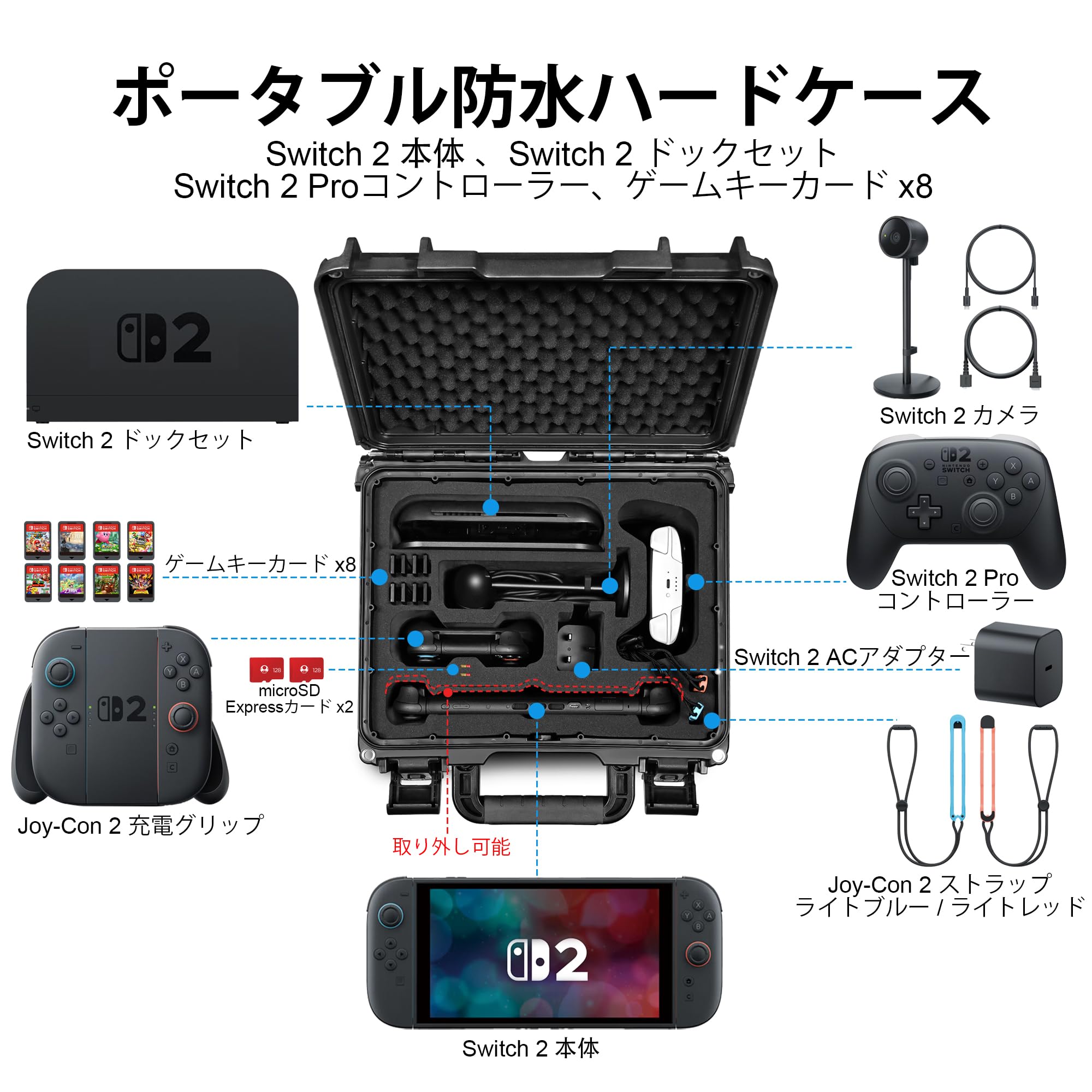 Amazon.co.jp: Lekufee 防水ハードキャリーケース Nintendo Switch 2