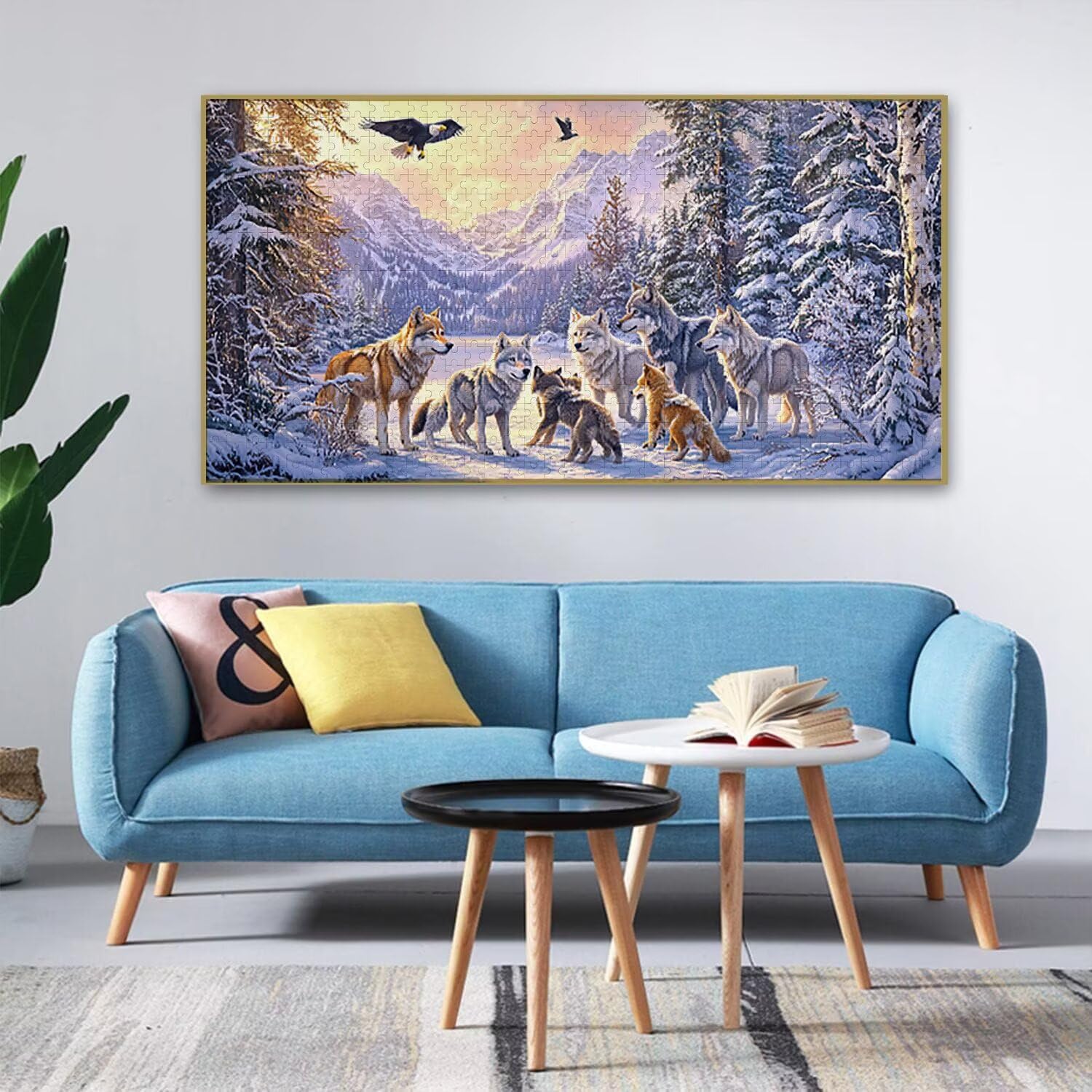Puzzle dla dorosłych 1692 elementy, zimowy wilk puzzle, trudne, wymagające, puzzle idealnie pasują, napis na plecach, bez pudru, prezent dla seniorów (179 x 31 cm) v152