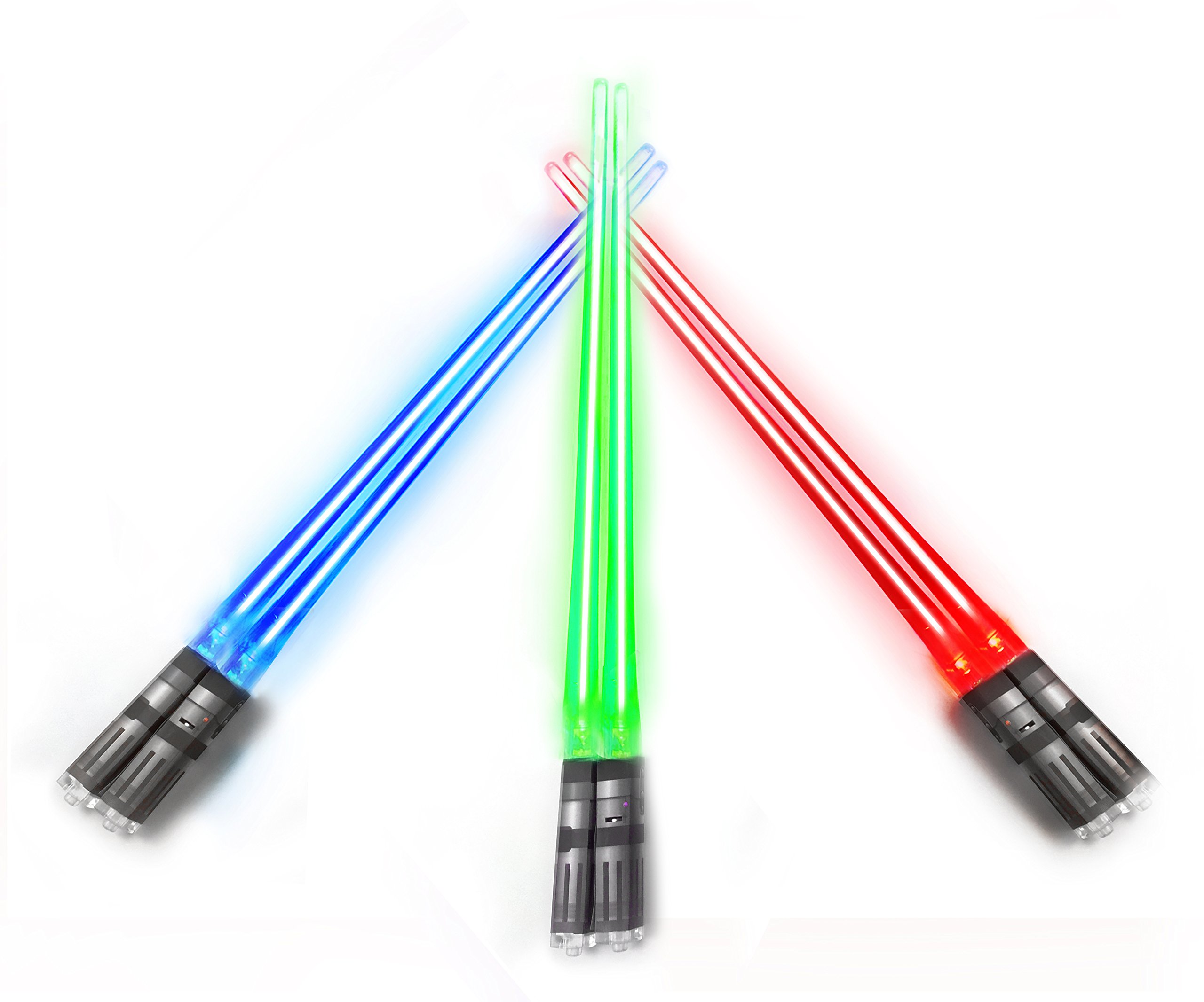 ChopSabers Lightsaber Led Light Up Chopsticks (3 Pairs, Red Green Blue) โ image 1