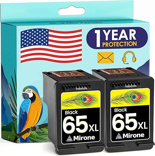 Mirone Cartuchos de tinta remanufacturados de repuesto para HP Ink 65 65XL para cartuchos HP 65, paquete combinado negro para impresoras Deskjet
