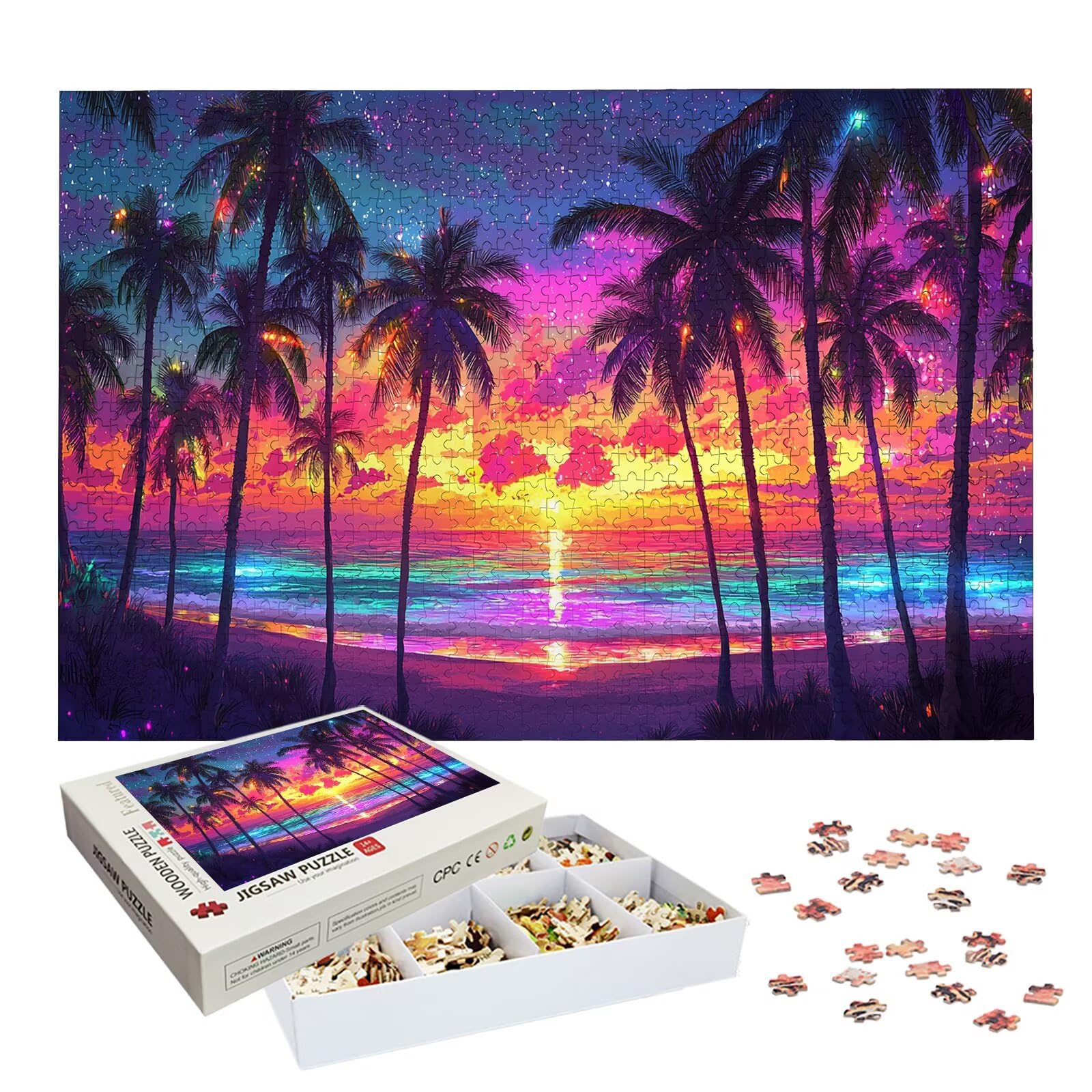 Puzzle 5000 Pezzi Paesaggio, Puzzle Spiaggia 5000 Pezzi Arte per Adulti e Bambini, Misura: 156.5x105.5 cm, Puzzles Legno per Adulti con Squisita Scatola di Imballaggio, per Regalo Donna e Uomo, -9127