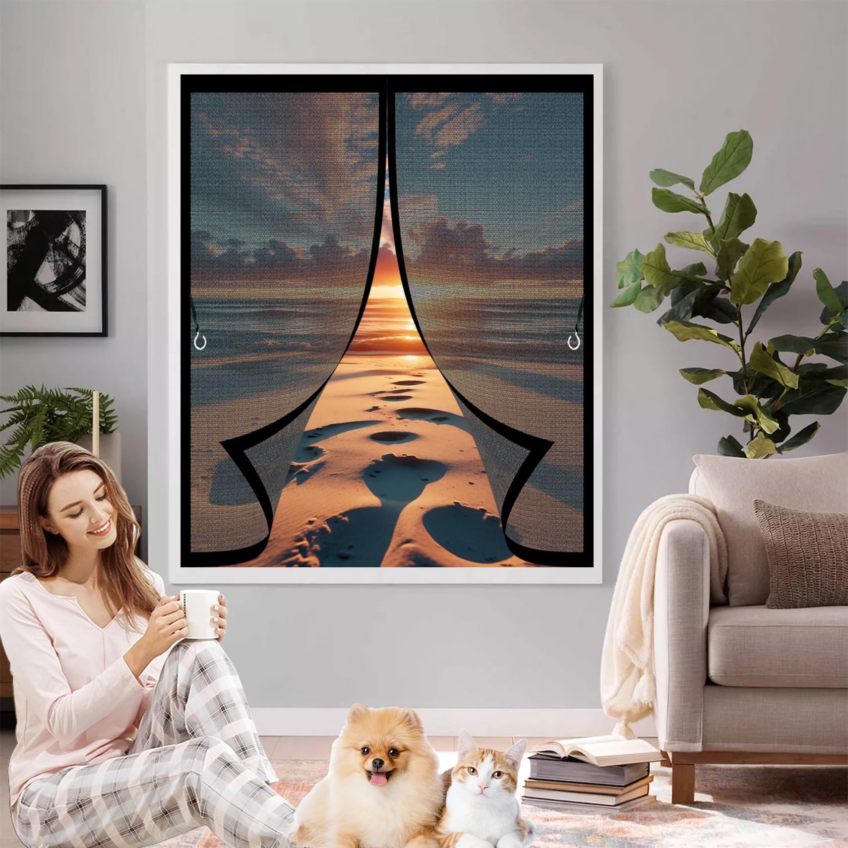 Moustiquaire aimantée 43x42 cm anti-moustique avec joint magnétique noir fenetre