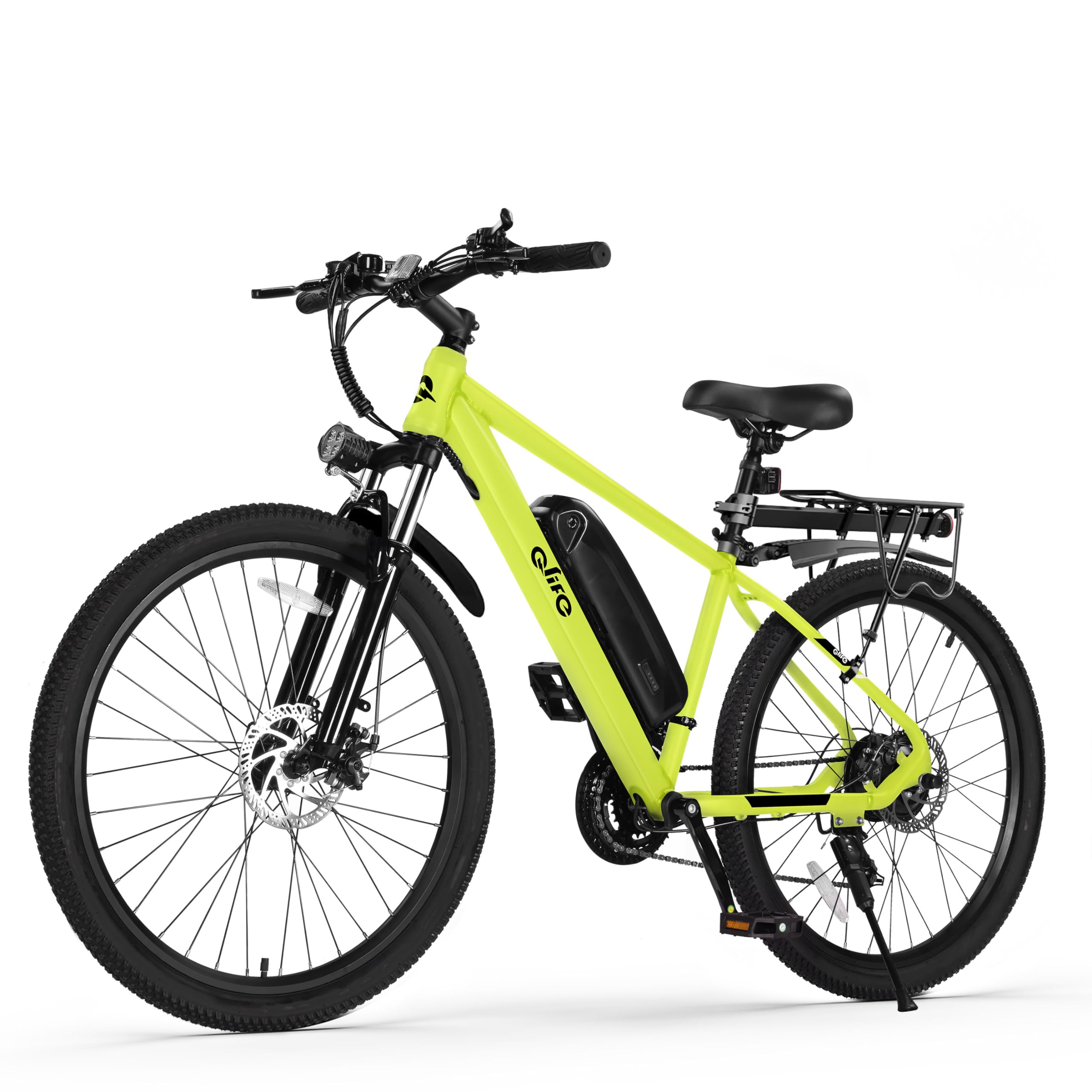 Qlife Racer Electric Bike for Adults - 21-Speed Mountain Lightweight Ebike with Peak 750W 22MPH Brushless Motor, 375Wh Removable Battery, 26X2.1 Tire Step Over E-MTB, Up to 40 Miles