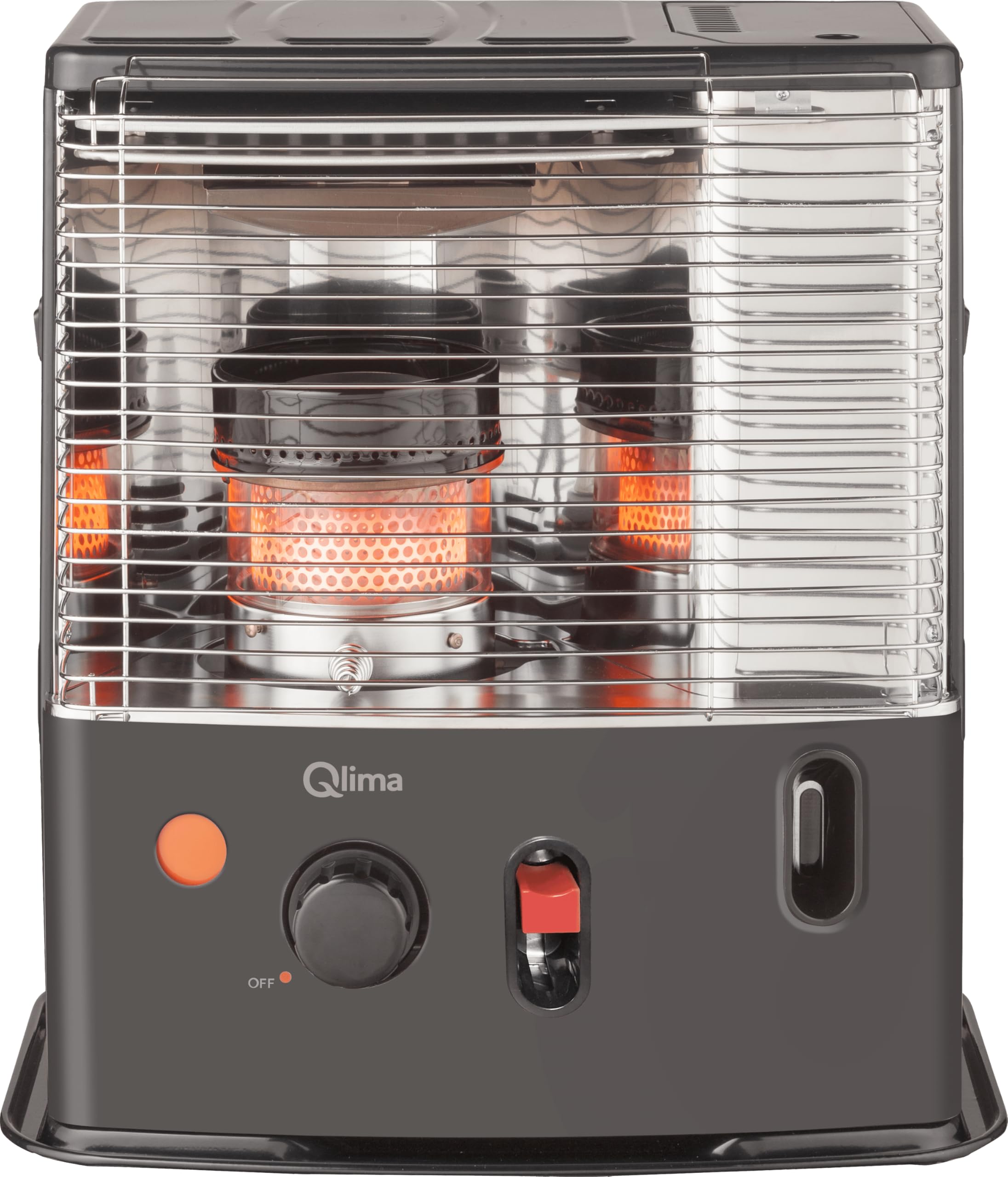 Stufa a Combustibile Liquido 2,4 kW con Accensione Spark Nero Qlima R4224STC-2