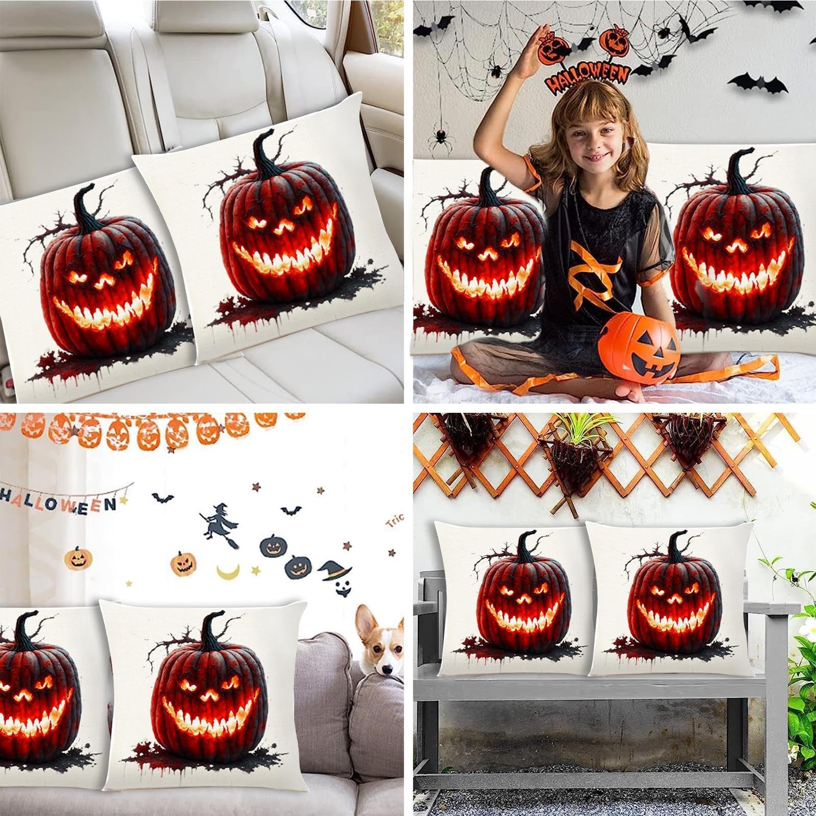 Federa per cuscino di Halloween, 45,7 x 45,7 cm, stile gotico