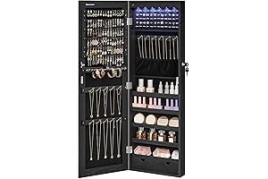 SONGMICS Hanging Jewelry Cabinet with Mirror