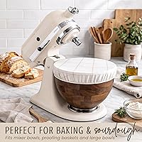 Vista 2 de Nectar & Nest Fundas reutilizables para cuencos para fermentar pan (2 grandes) - Fundas para cuencos de cera de abejas reutilizables, 100% algodón