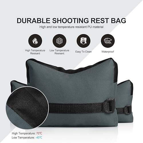 Miniatura 2 de Twod Outdoor Shooting Rest Bags Target Sports Shooting Bench Rest Front  Rear Support SandBag Stand Holders for Gun Rifle Shooting Hunting