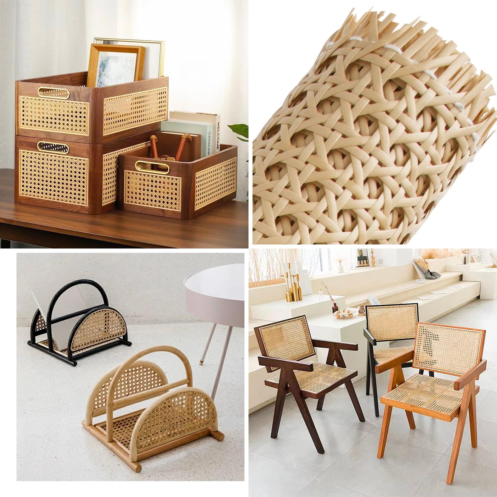 BETESSIN Wiener Geflecht Stuhl Möbel 35x100cm PE Breite Rattan Gurtband Wasserdicht Stuhlgeflecht Rattanstuhl Reparatur Wabengeflecht Möbel Dekoration für DIY Handwerk Beige