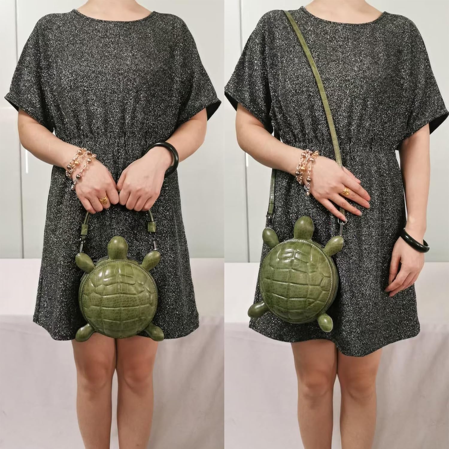 Men and Women PU Leather Unique Novelty Turtle Shaped Crossbody Shoulder Bag Handbag Purse - Image 8