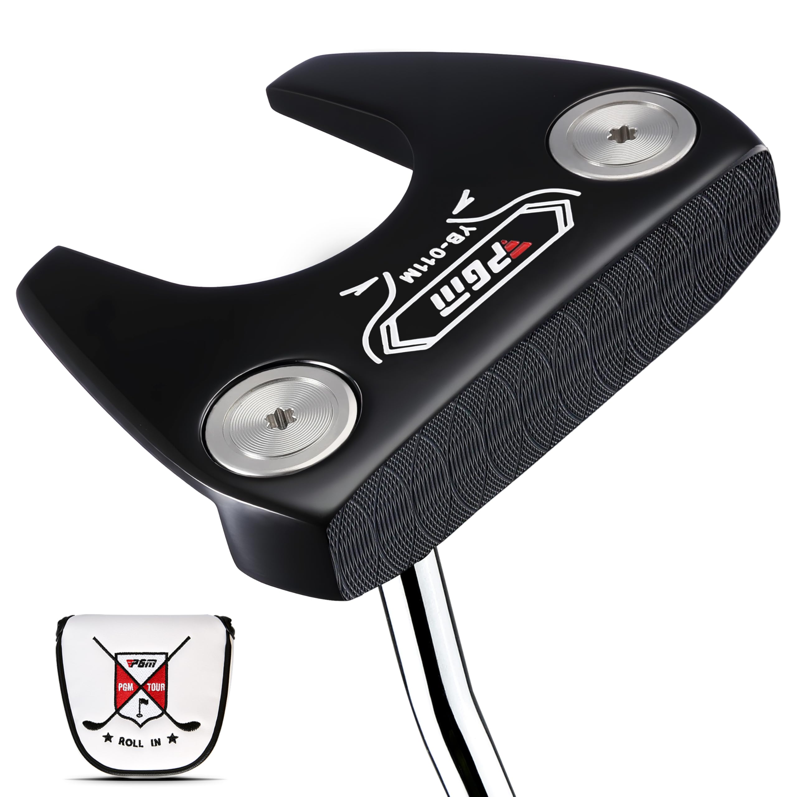 PGM TUG024 CNC‑Milled Low‑CG Golf Putter with Alignment Line & Oversized Grip – Tungsten Counterweight, Stainless Shaft, Men’s Right‑Handed
