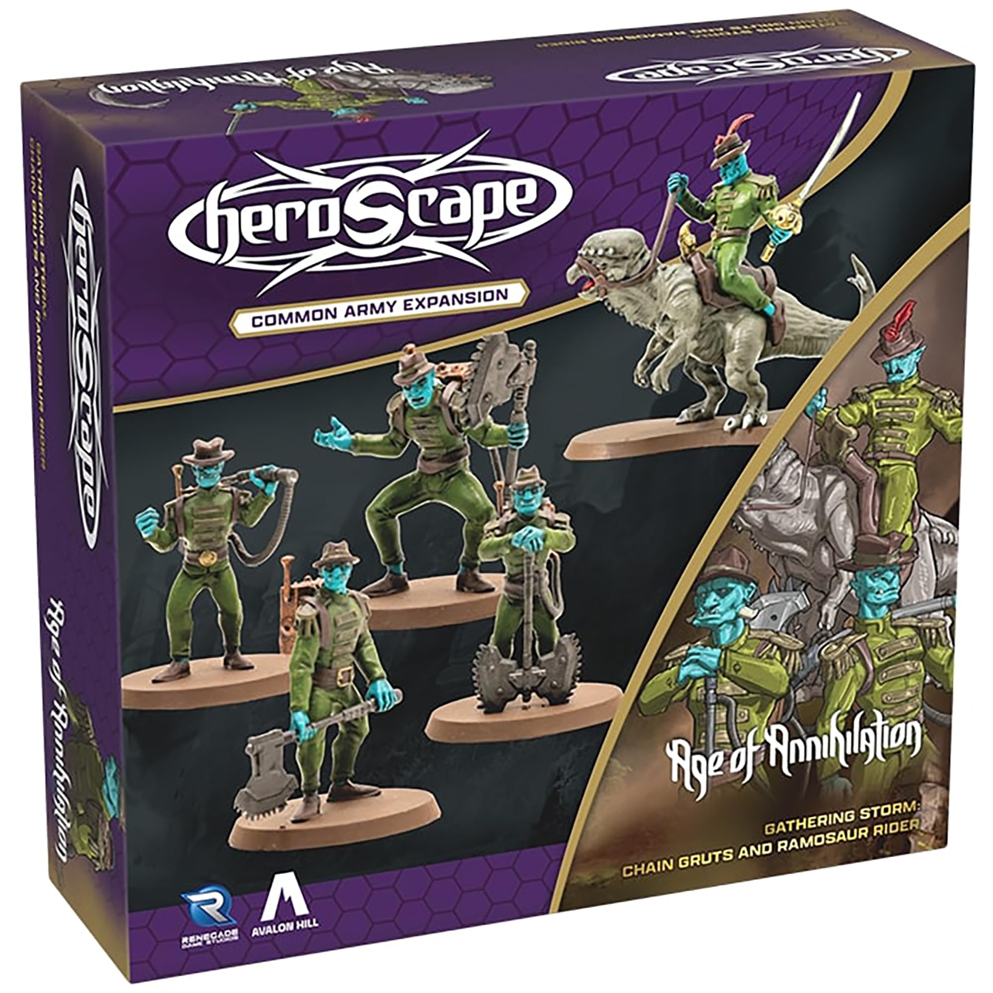 Renegade | Heroscape: Age Of Annihilation Chain Gruts And Ramosaur Rider | Army Expansion Miniature Game | 2-4 Players | 60-120 Minutes