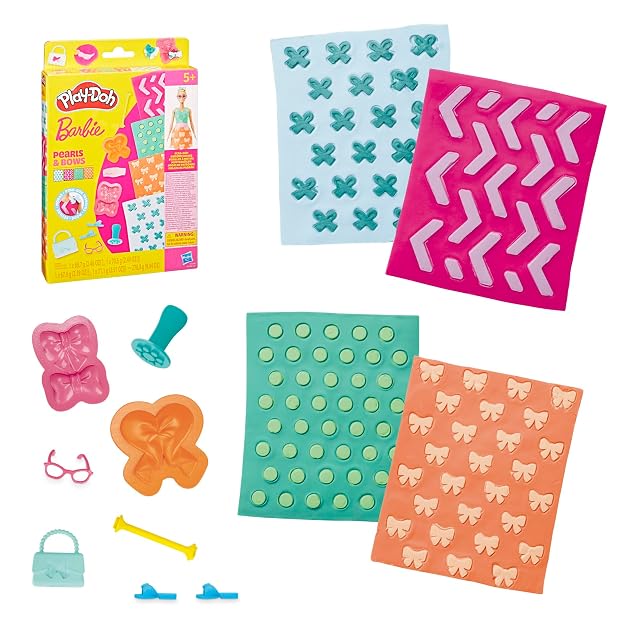 Play-Doh Barbie, Pack de Accesorios Perlas y Lazos