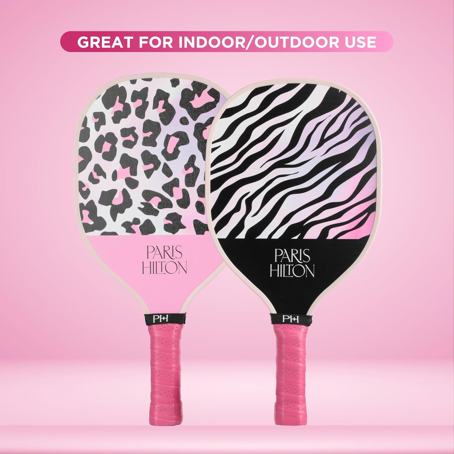 Paris Hilton - Exotics Collection Pickleball Set 7-Piece, Premium Wooden Paddles with Pickleballs and Carry Case, Durable Beginner Paddle Set for Indoor and Outdoor Play