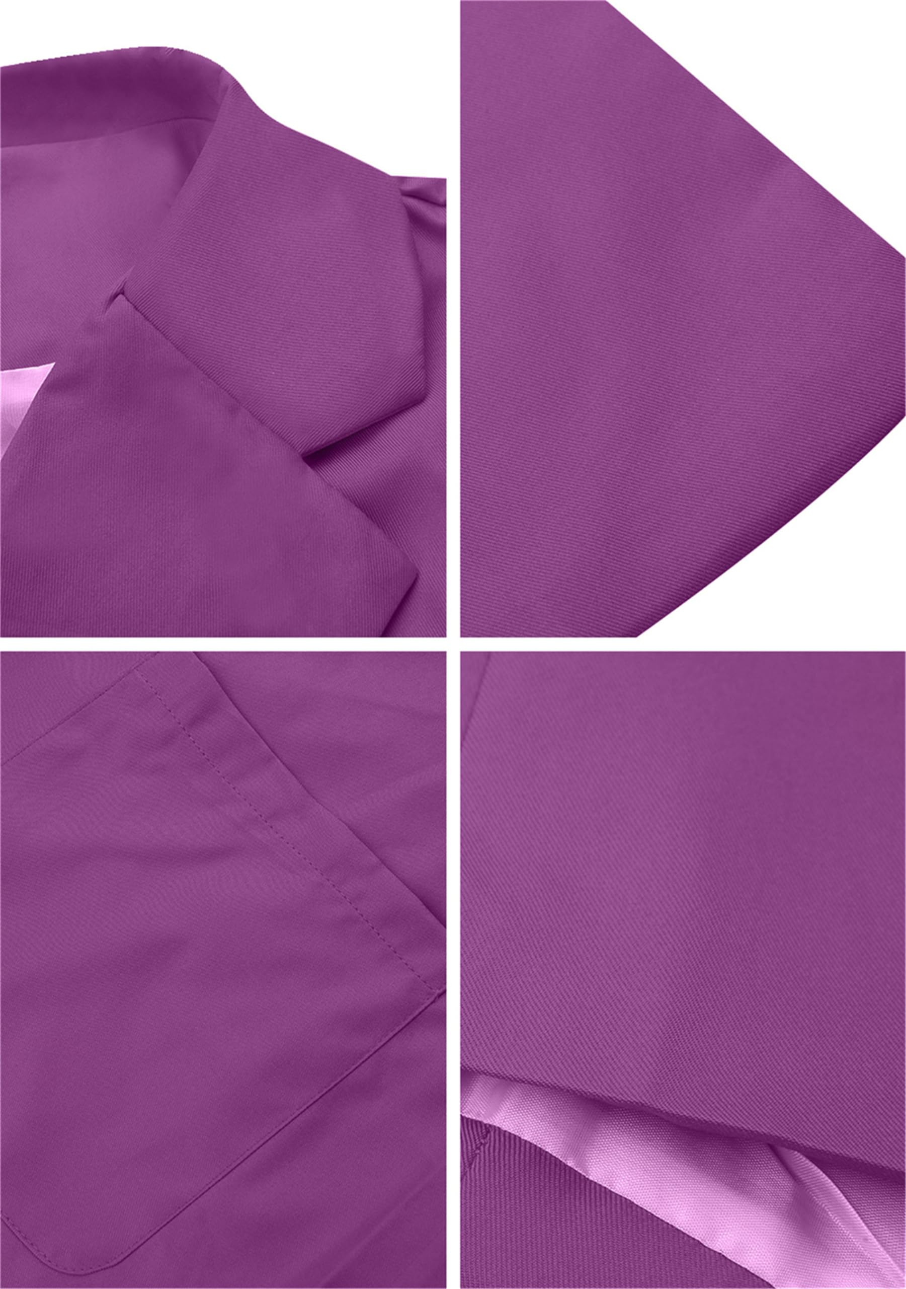 Blazer da donna classico da lavoro, con risvolti, alla moda, tinta unita, a maniche lunghe