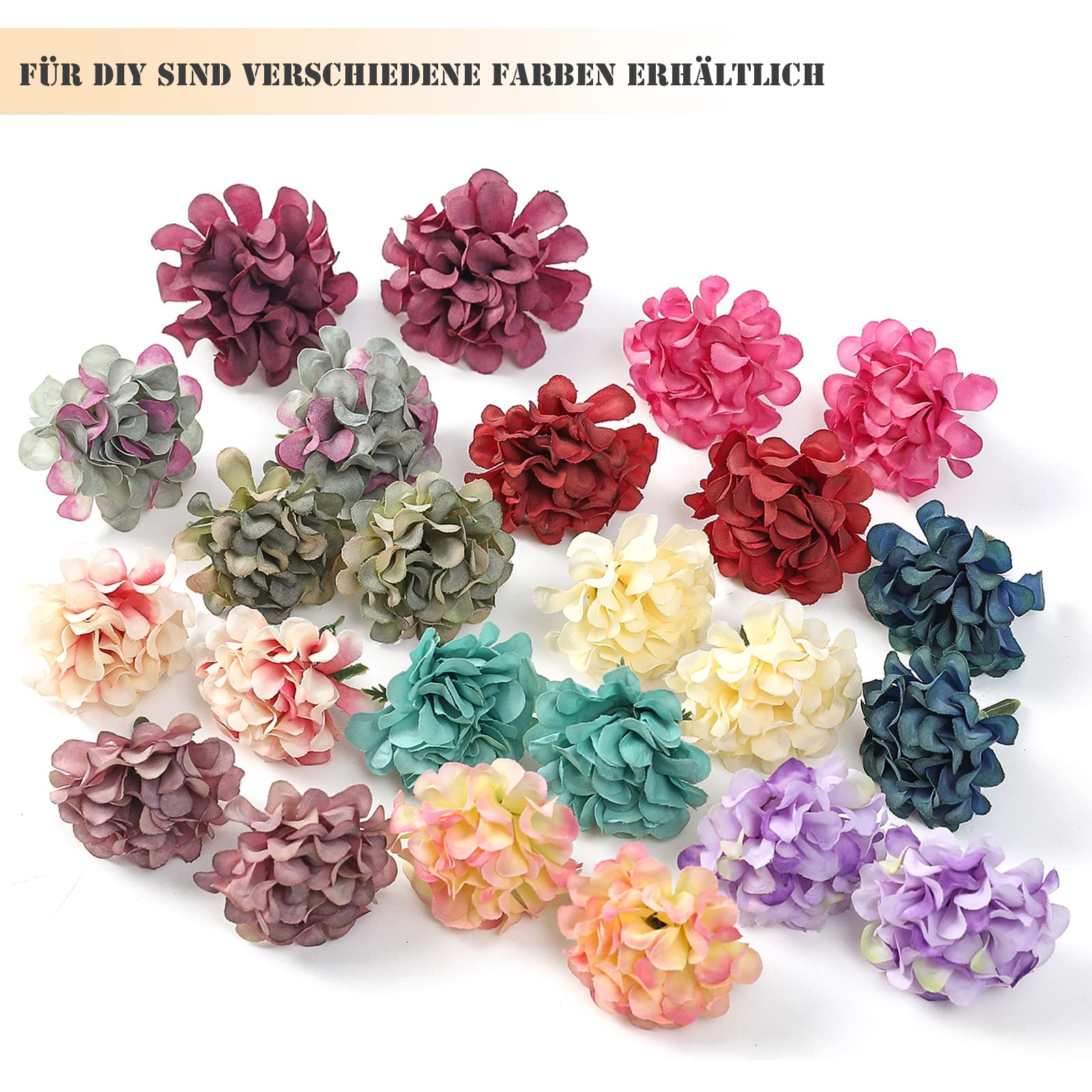 DIY 19cm Hortensia Craft Kunstmatige Bloemhoofden Zijde Bloemen Bruiloft Decoratie DUO ER (Kleur : 1